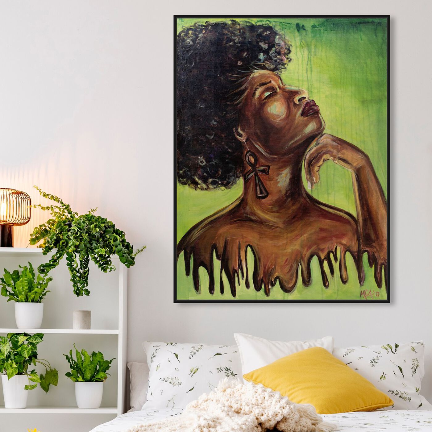 Hanging view of Marissa Anderson - Dripping Melanin featuring people and portraits and portraits art.
