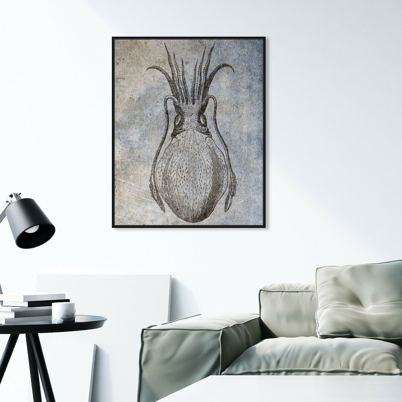 Hanging view of Cuttlefish featuring animals and sea animals art.