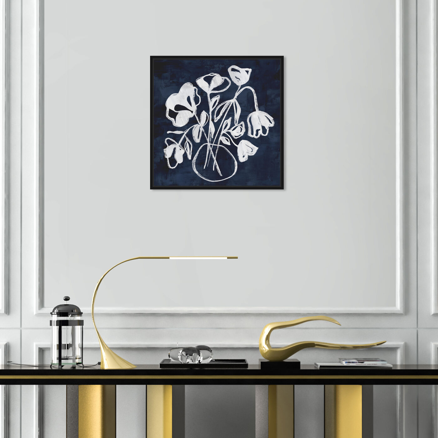 Hanging view of Floral Vase II featuring floral and botanical and florals art.