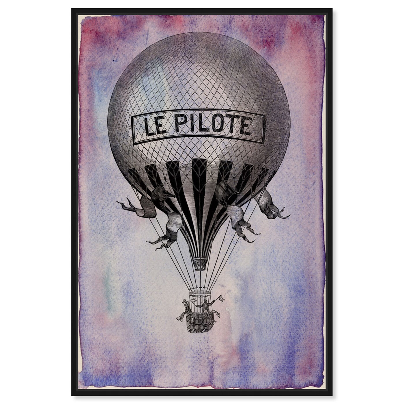 Front view of Le Pilote Balloon featuring transportation and air transportation art.