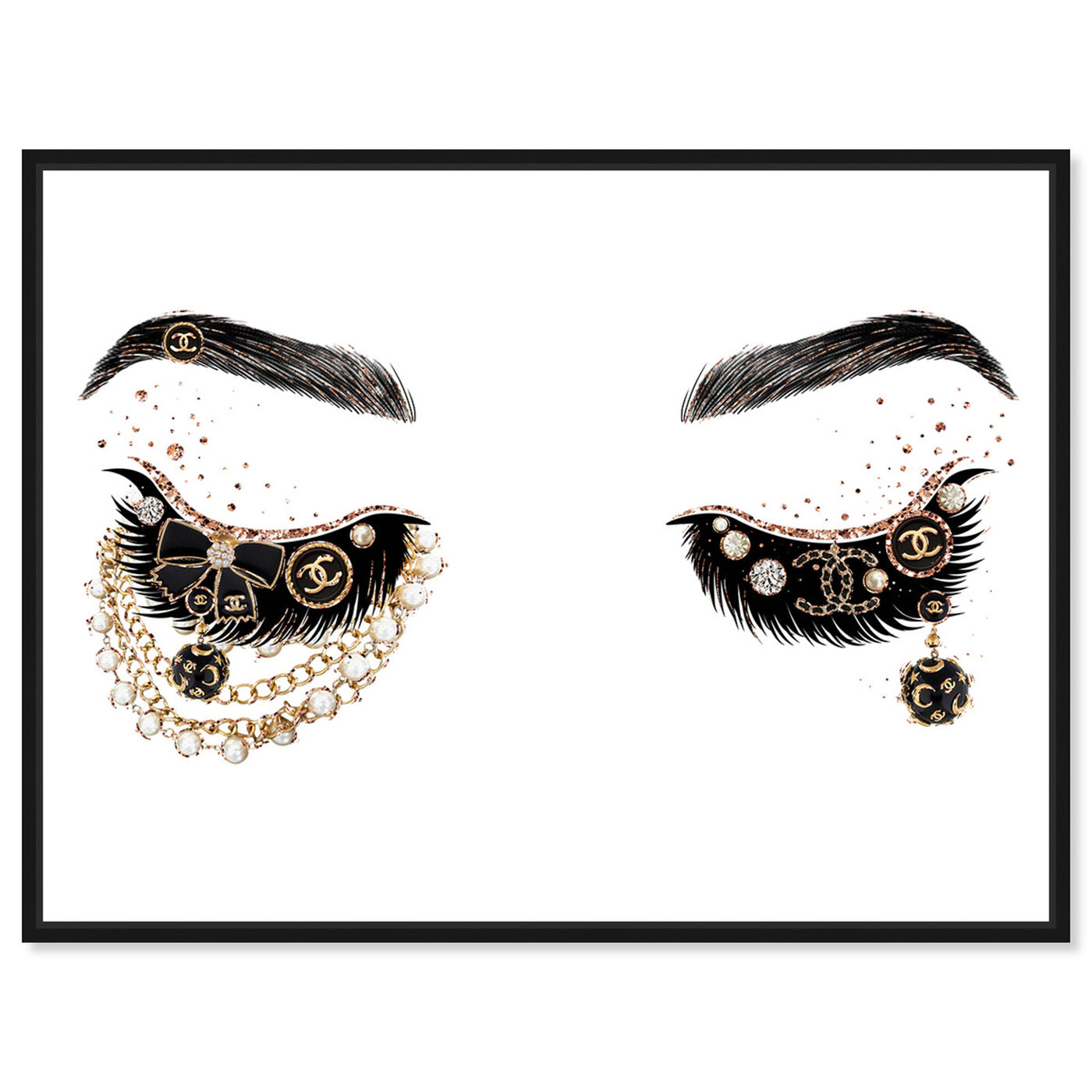 Front view of Pearls and Coco Eyes featuring fashion and glam and makeup art.