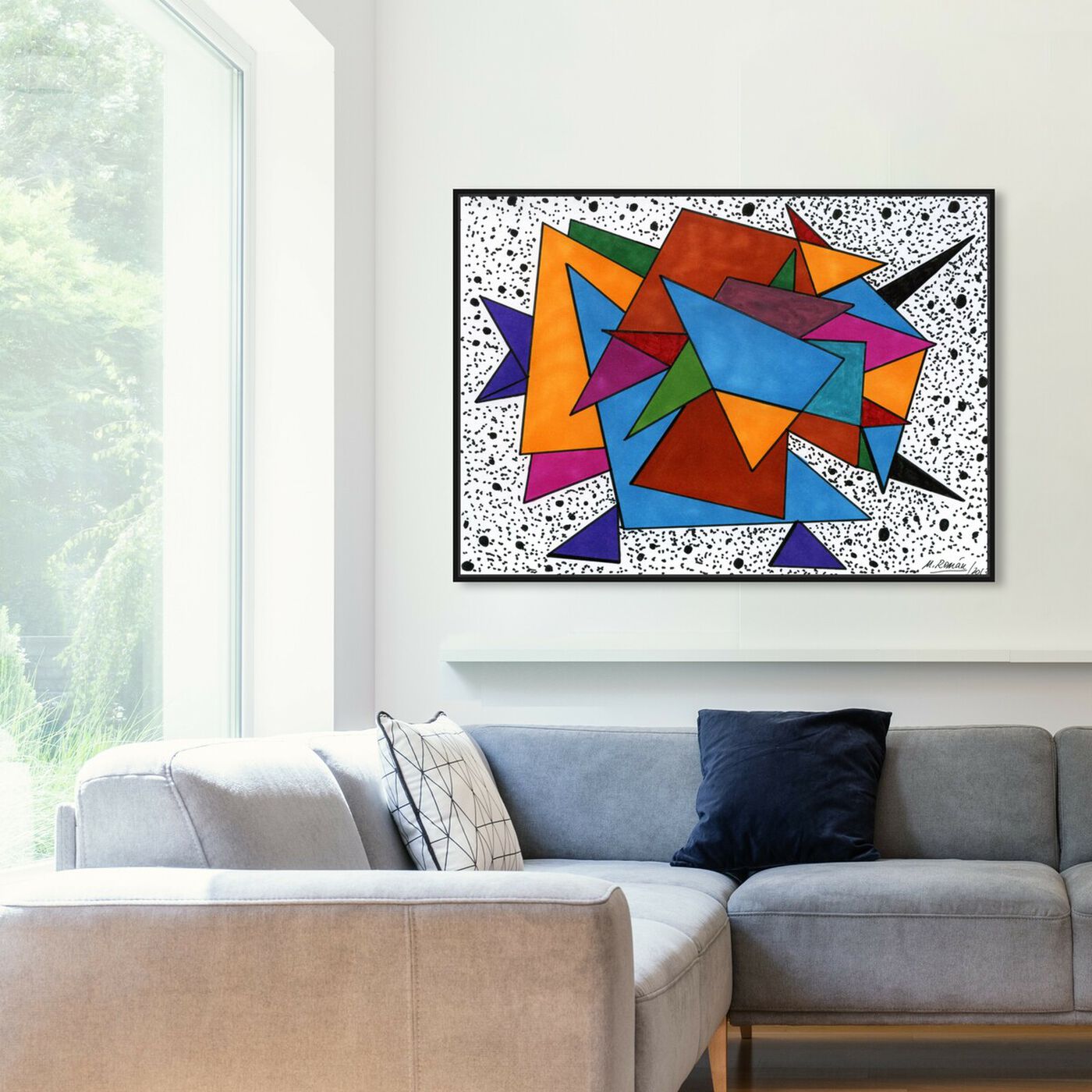 Hanging view of Color Dimension featuring abstract and geometric art.