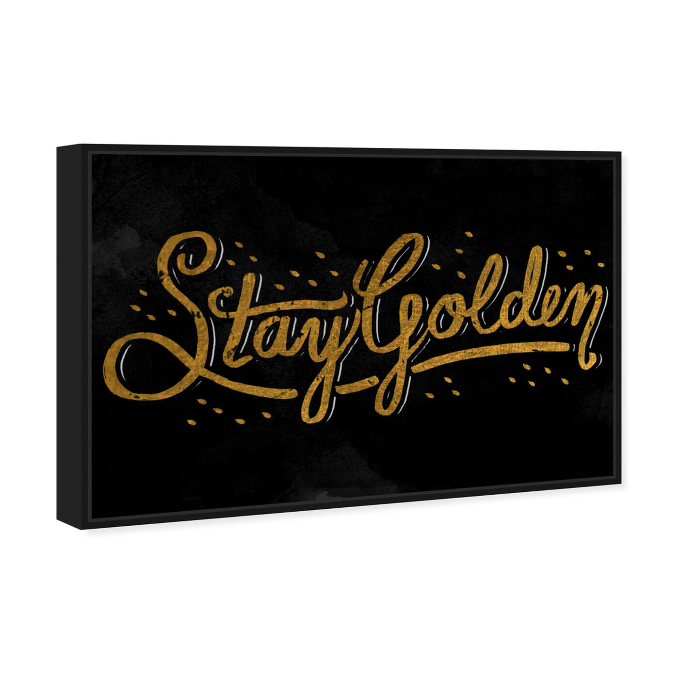 Angled view of Stay Golden II featuring typography and quotes and beauty quotes and sayings art.