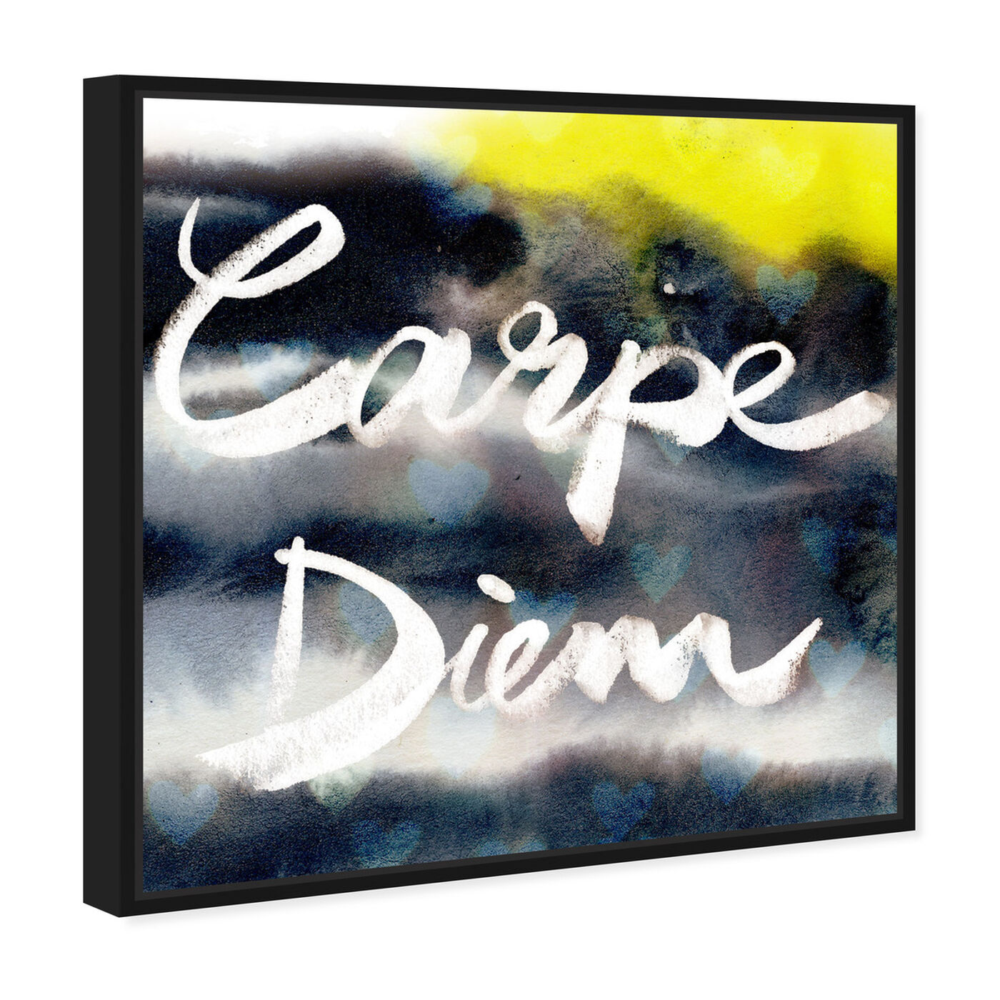 Angled view of Carpe Diem Neon featuring typography and quotes and quotes and sayings art.