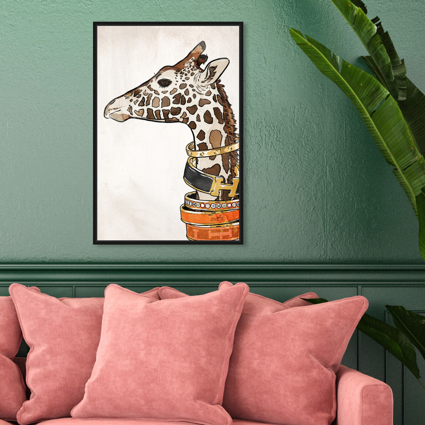 Hanging view of Luxurious Giraffe featuring animals and zoo and wild animals art.