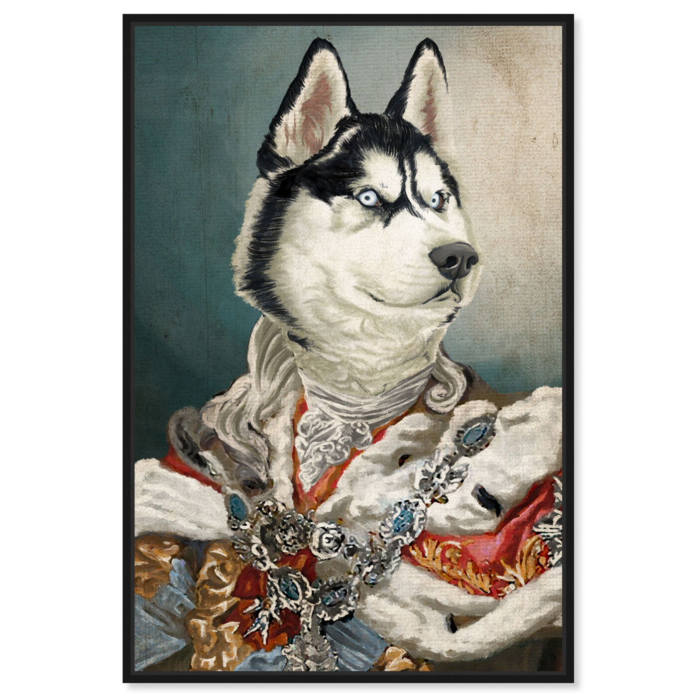 Front view of Royal Husky featuring animals and dogs and puppies art.