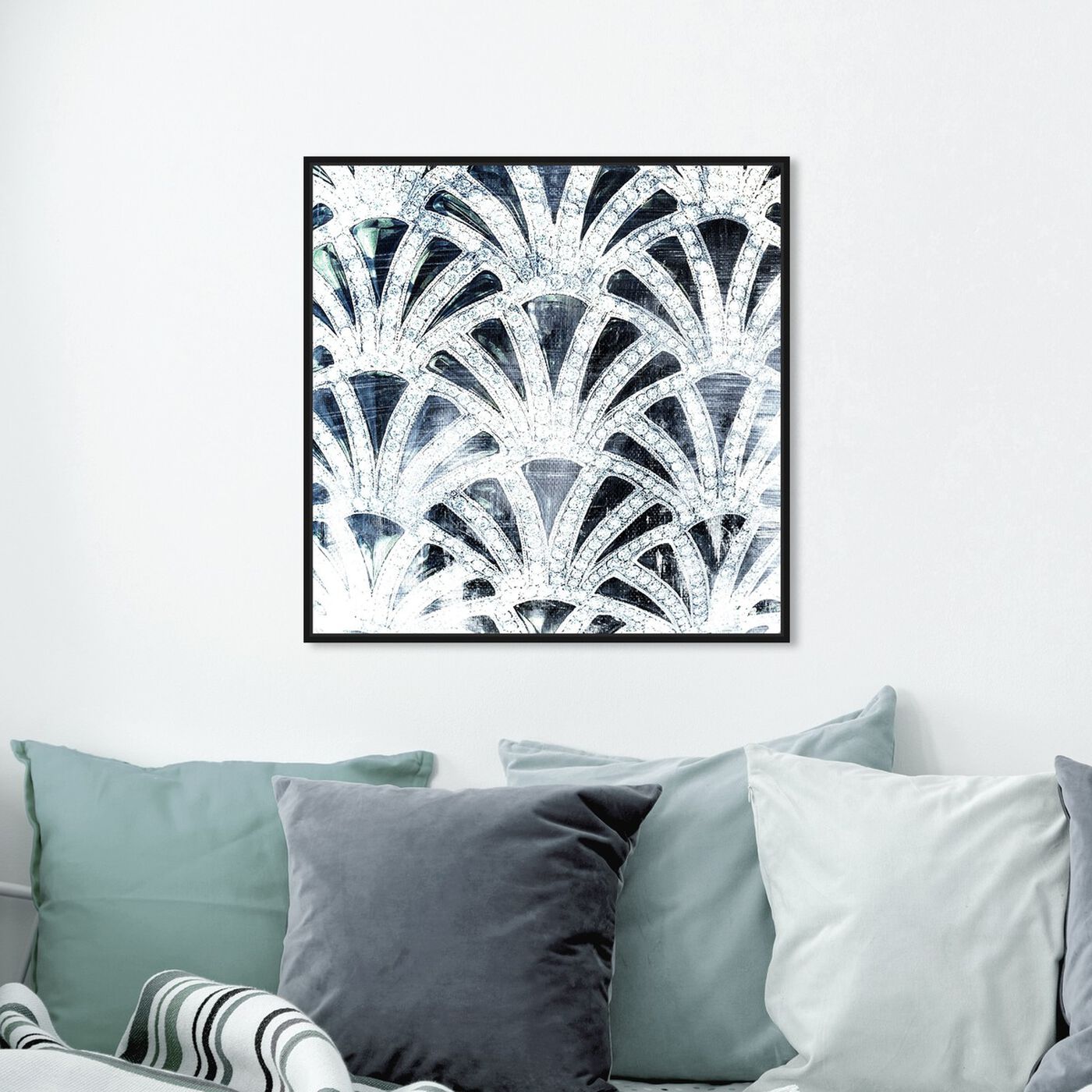Hanging view of Diamonds Deco featuring abstract and patterns art.