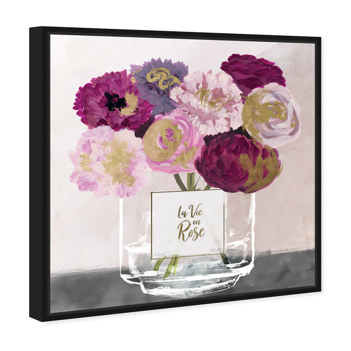 Angled view of La Vie En Rose featuring floral and botanical and florals art.