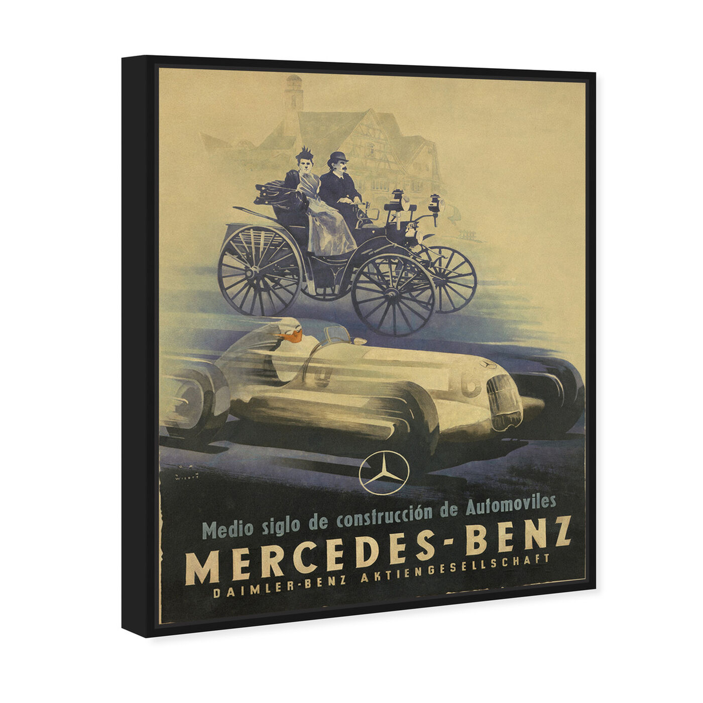 Angled view of Mercedes Deco featuring advertising and promotional brands art.