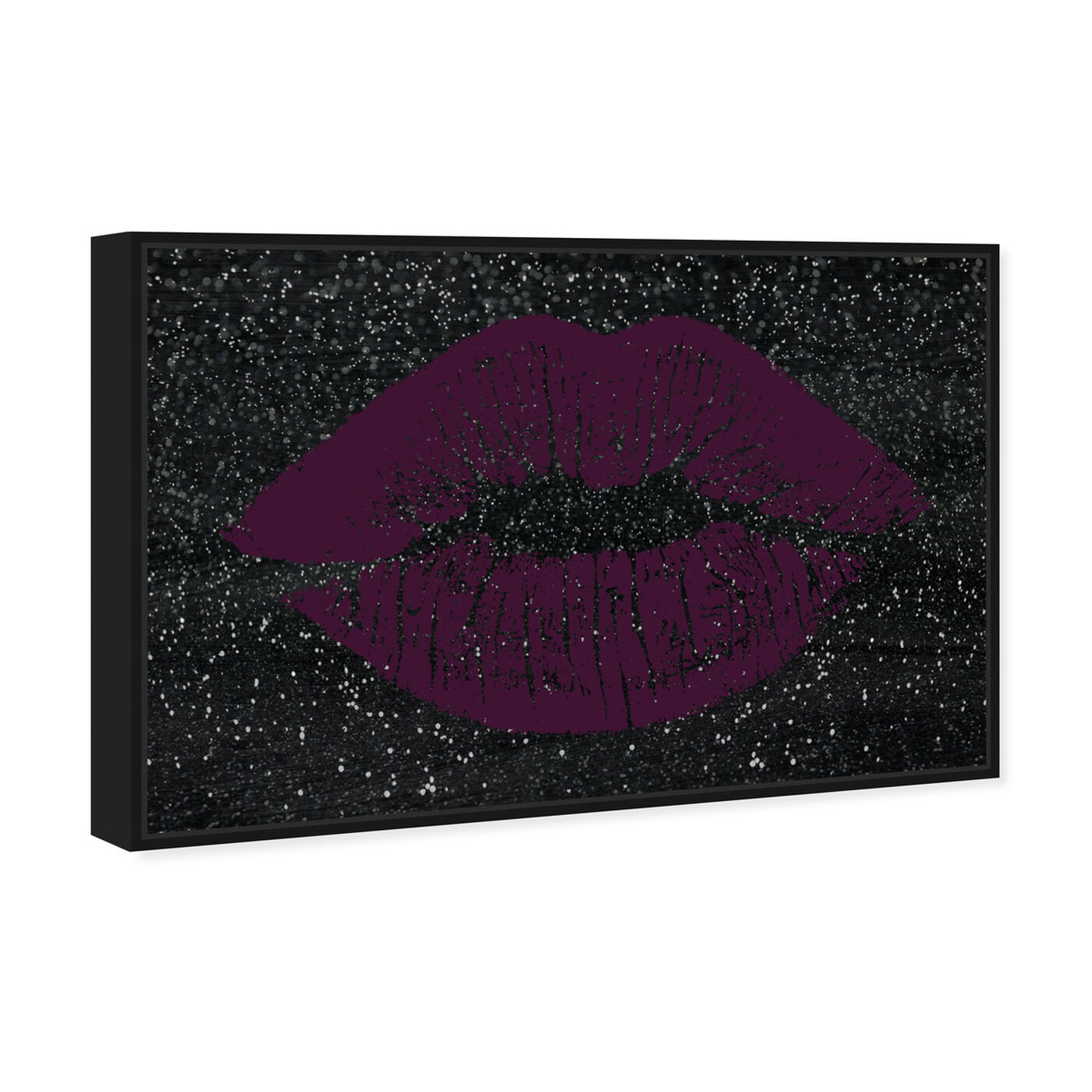 Angled view of Solid Kiss Purple Lipstick featuring fashion and glam and lips art.