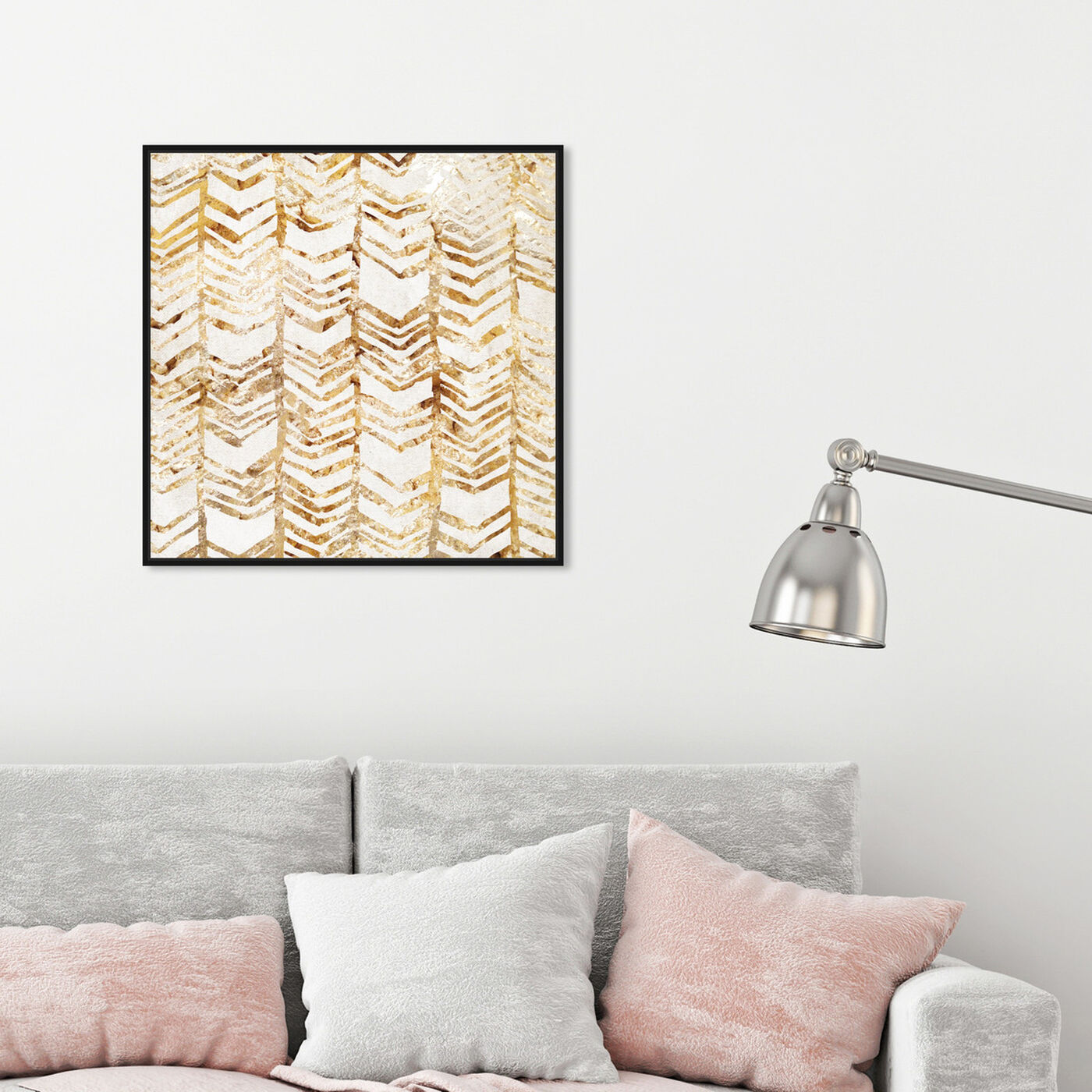 Hanging view of Season Chevron featuring abstract and shapes art.