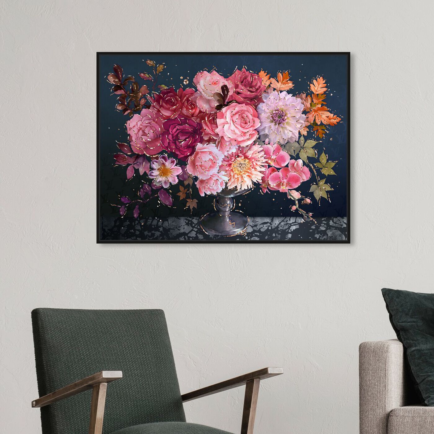 Hanging view of Royal Navy Bouquet featuring floral and botanical and florals art.