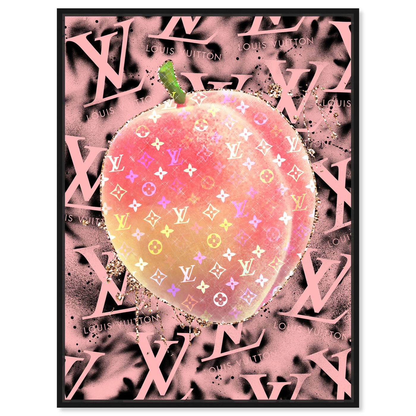 pink louis vuitton print poster