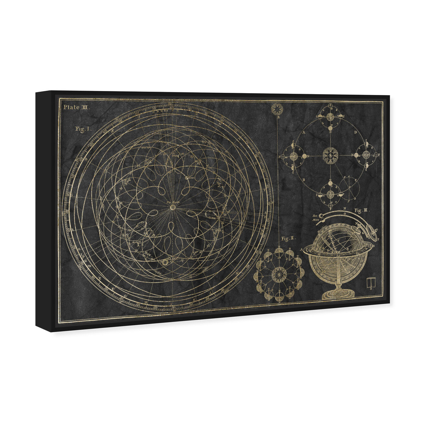 Angled view of Floreali Astronomic Plate featuring astronomy and space and telescopes art.