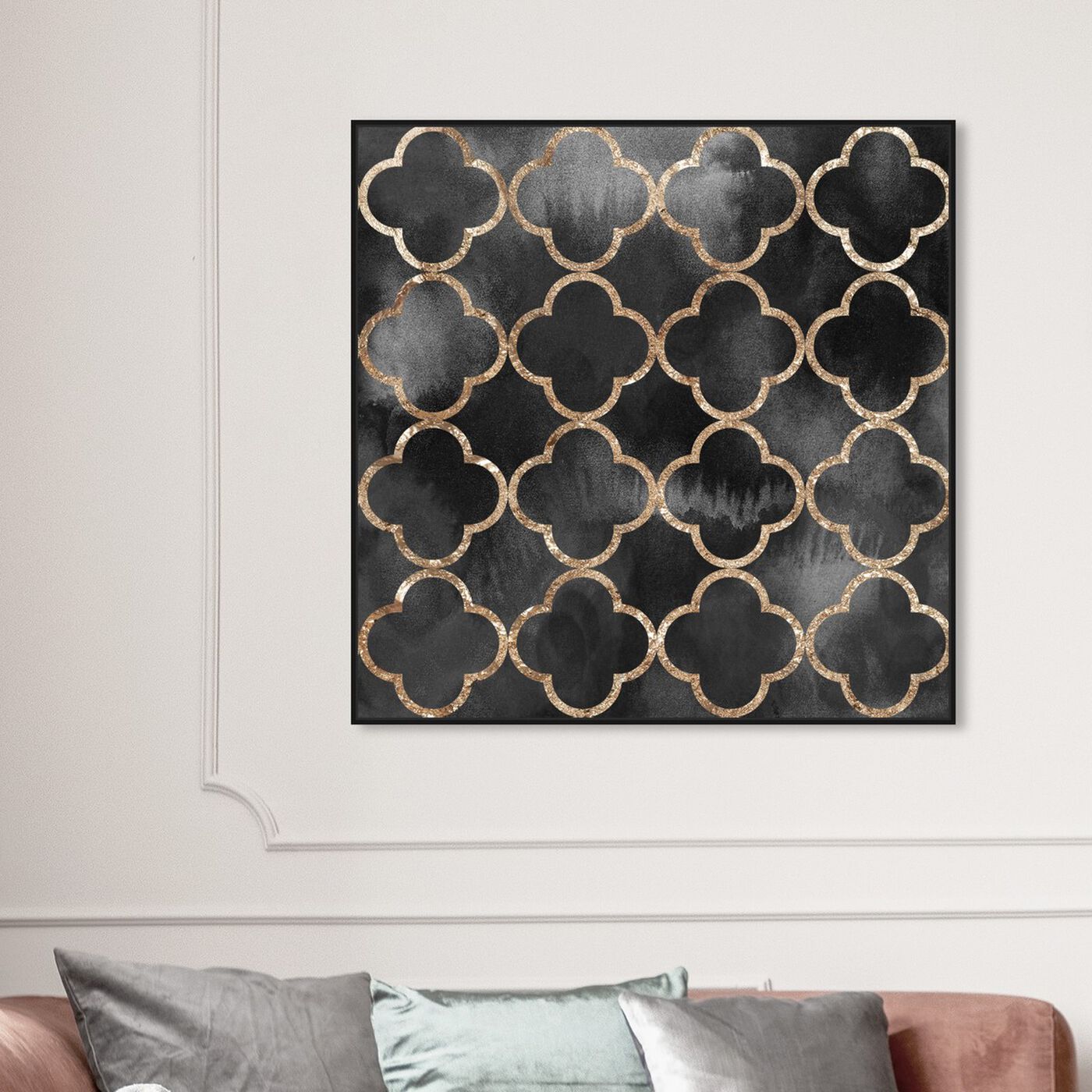 Hanging view of Kelly Quatrefoil featuring abstract and patterns art.