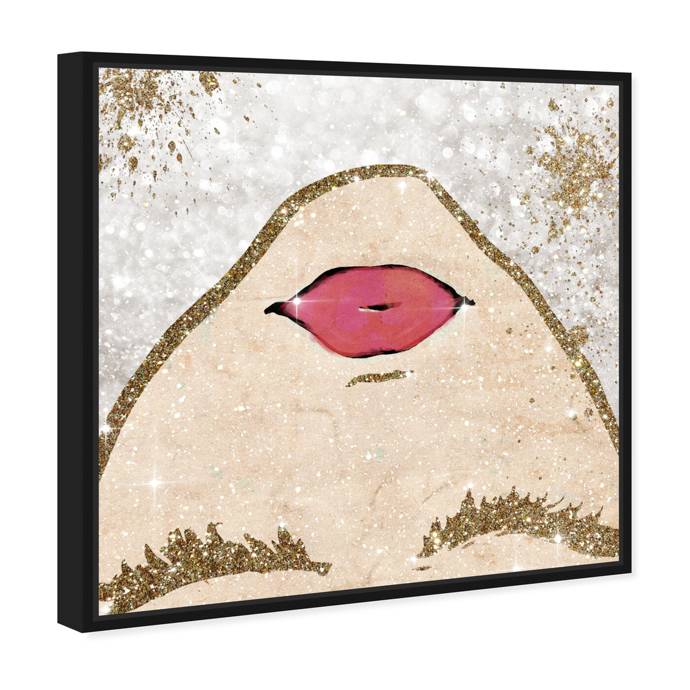 Angled view of Glitter Coveted Girl Square featuring fashion and glam and portraits art.