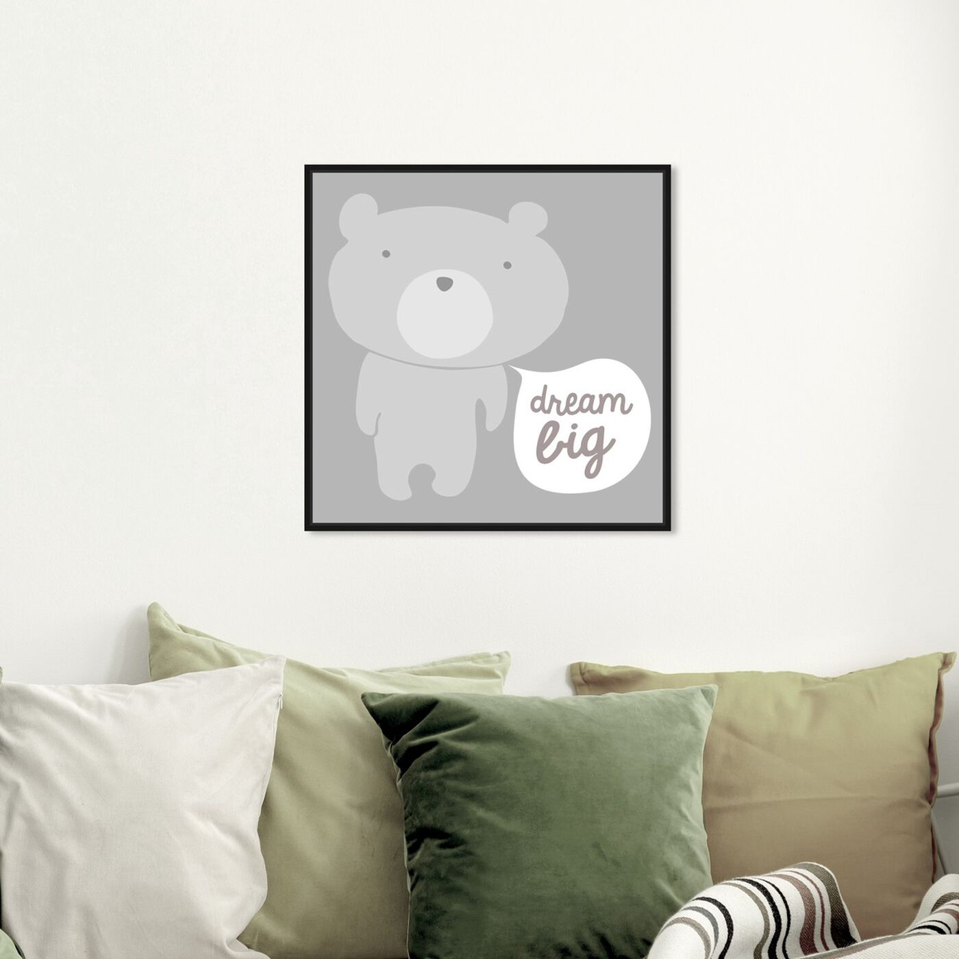 Hanging view of Dream Big Teddy Grey featuring animals and zoo and wild animals art.