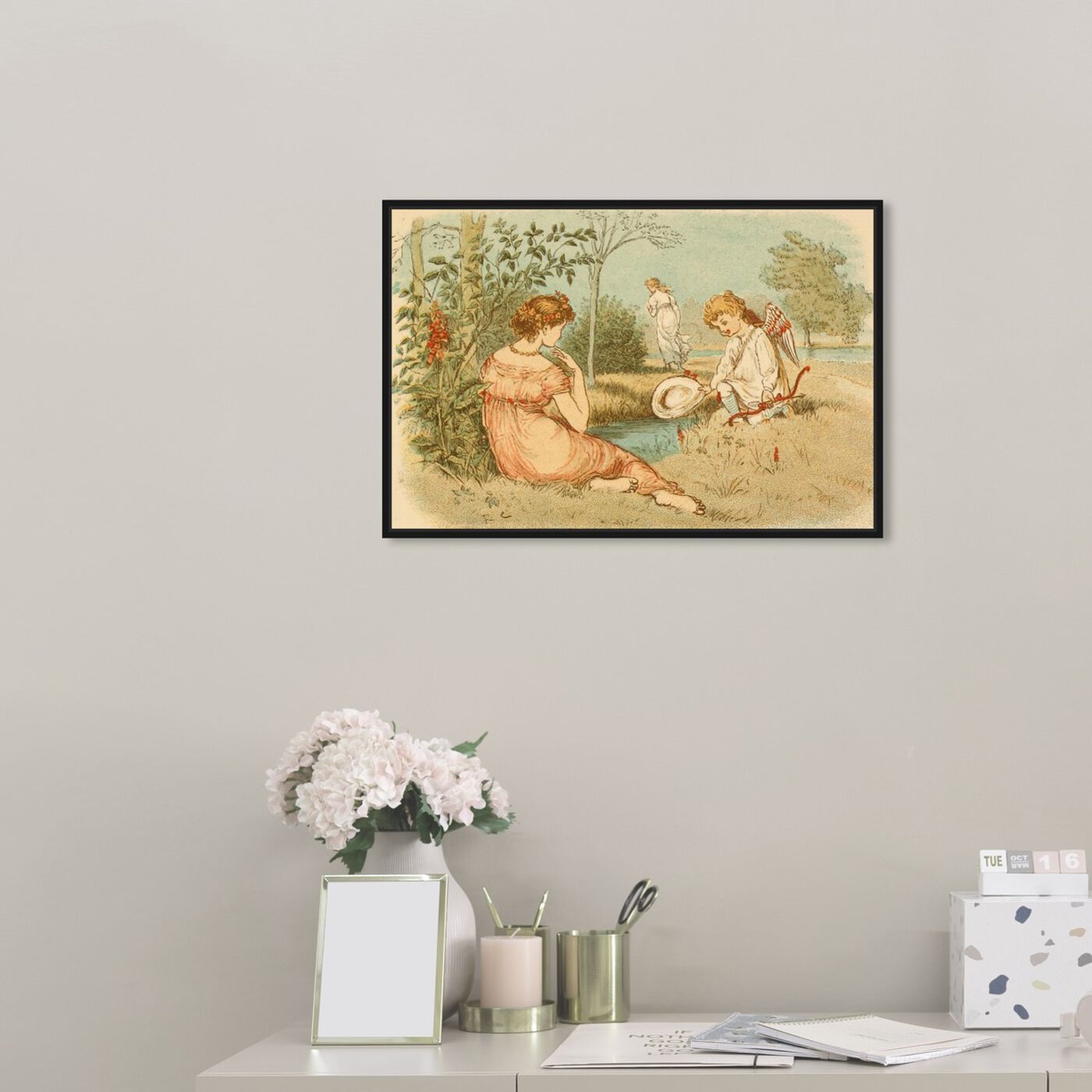 Hanging view of Cupid by the Pond featuring fantasy and sci-fi and fairy tales art.