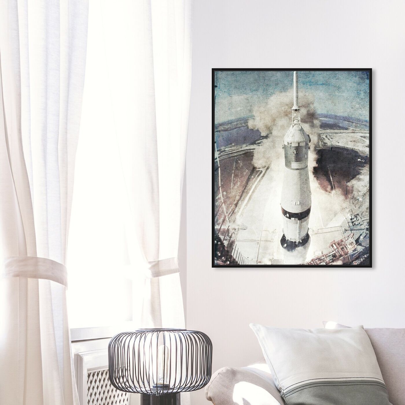 Hanging view of 321 Lift off featuring astronomy and space and rockets art.