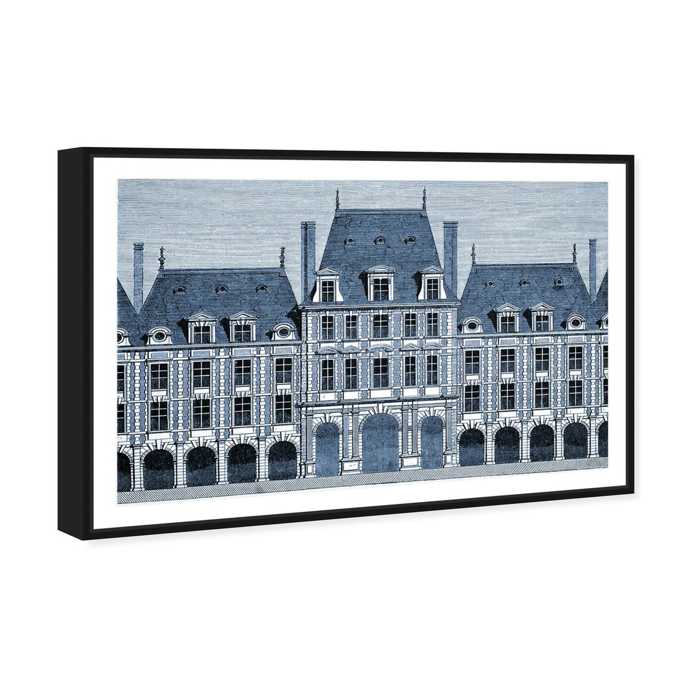 Angled view of Place des Vosges 1864 featuring architecture and buildings and european buildings art.