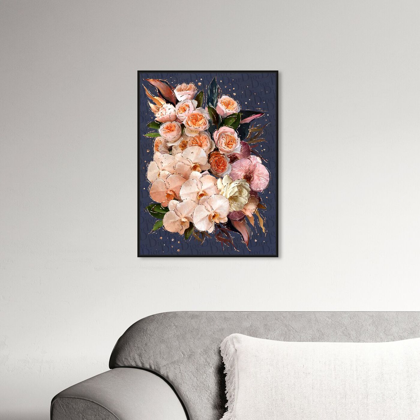 Hanging view of Golden Creamy Bouquet featuring floral and botanical and florals art.