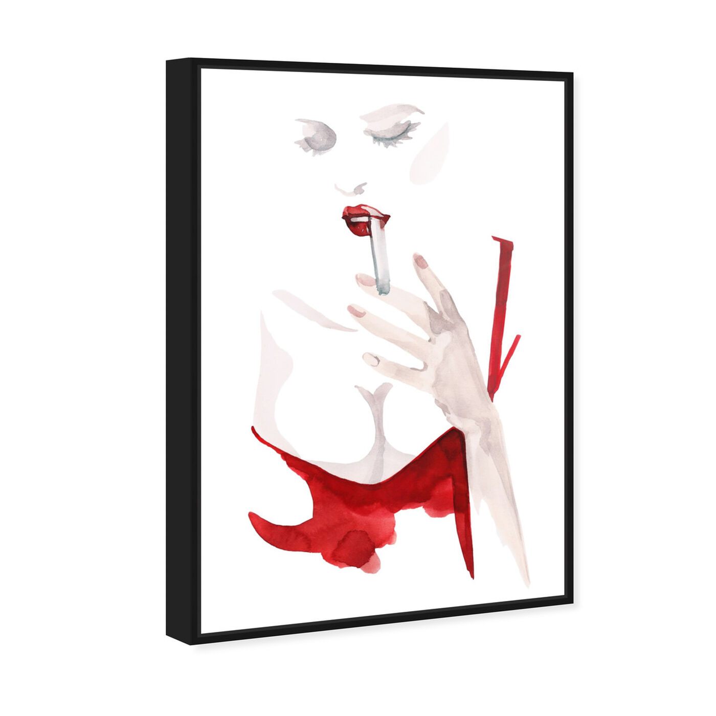 Angled view of Cigarette Kiss II - Gill Bay featuring fashion and glam and portraits art.