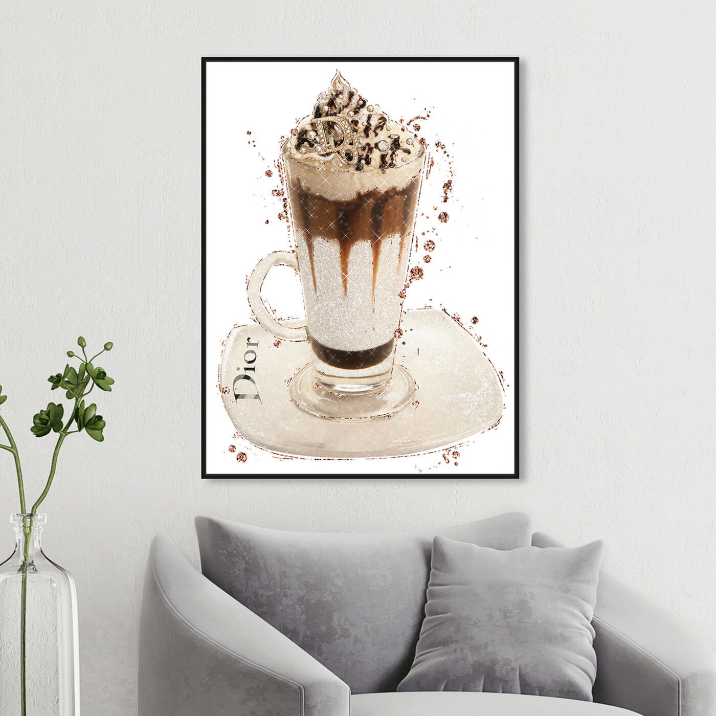 Hanging view of Vanilla Creamy Frappe featuring drinks and spirits and coffee art.