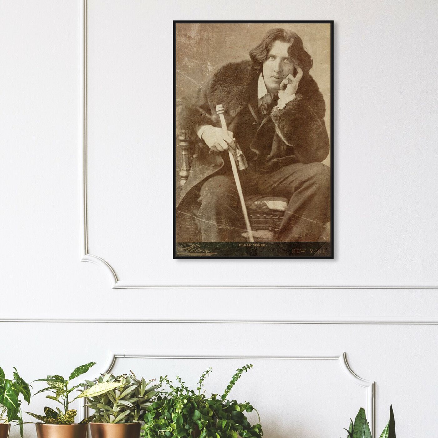 Hanging view of Oscar Wilde featuring people and portraits and celebrities art.