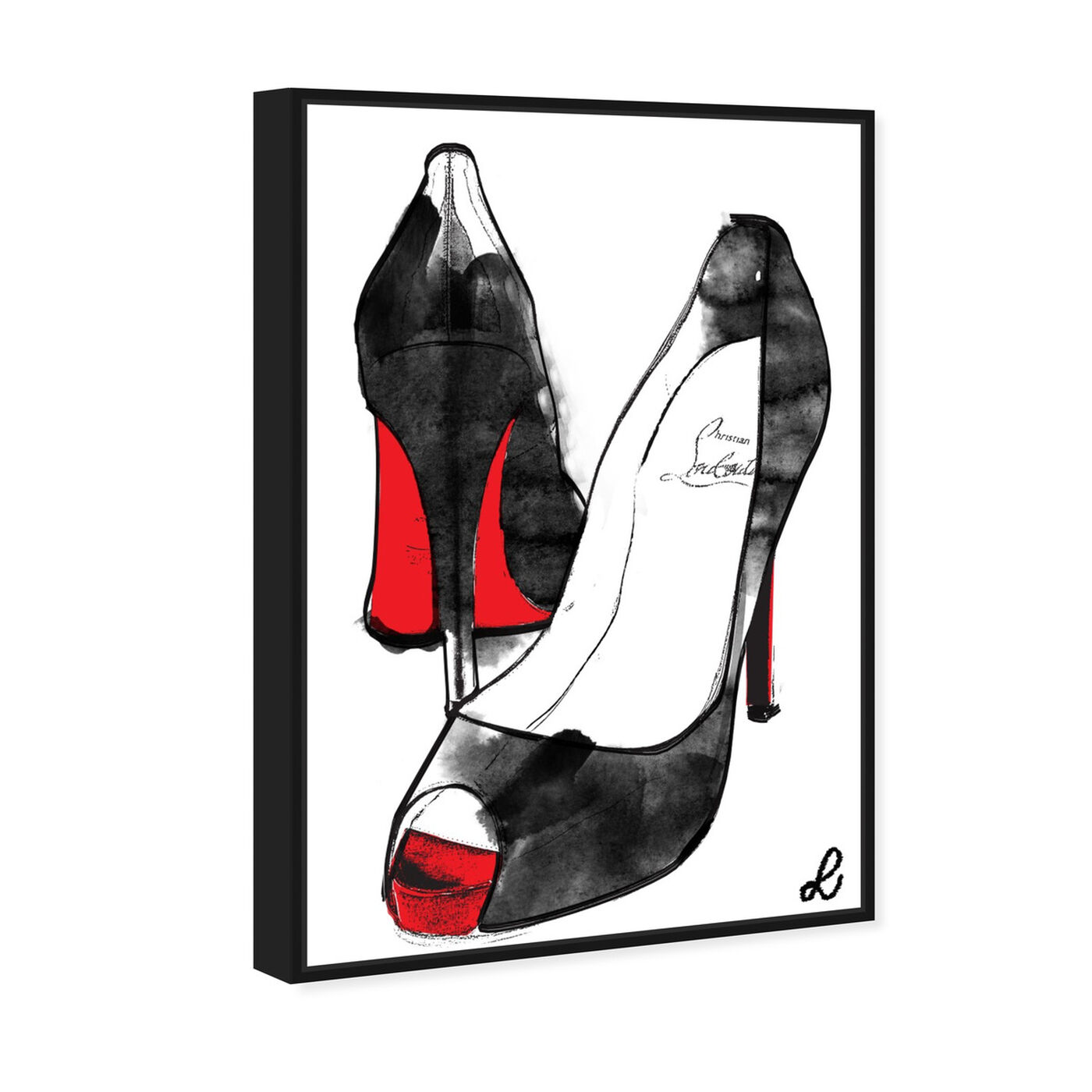Angled view of Stilettos I featuring fashion and glam and shoes art.