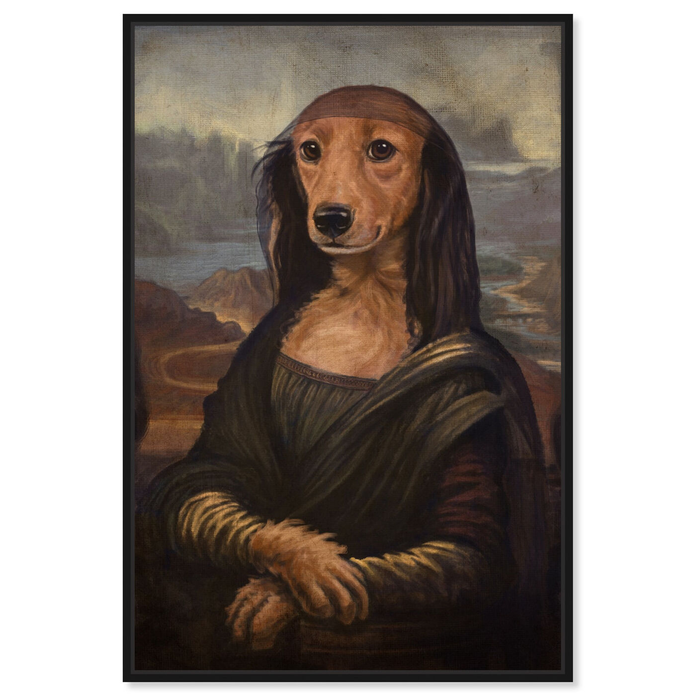 Front view of Mutt-a-Lisa By Carson Kressley featuring animals and dogs and puppies art.