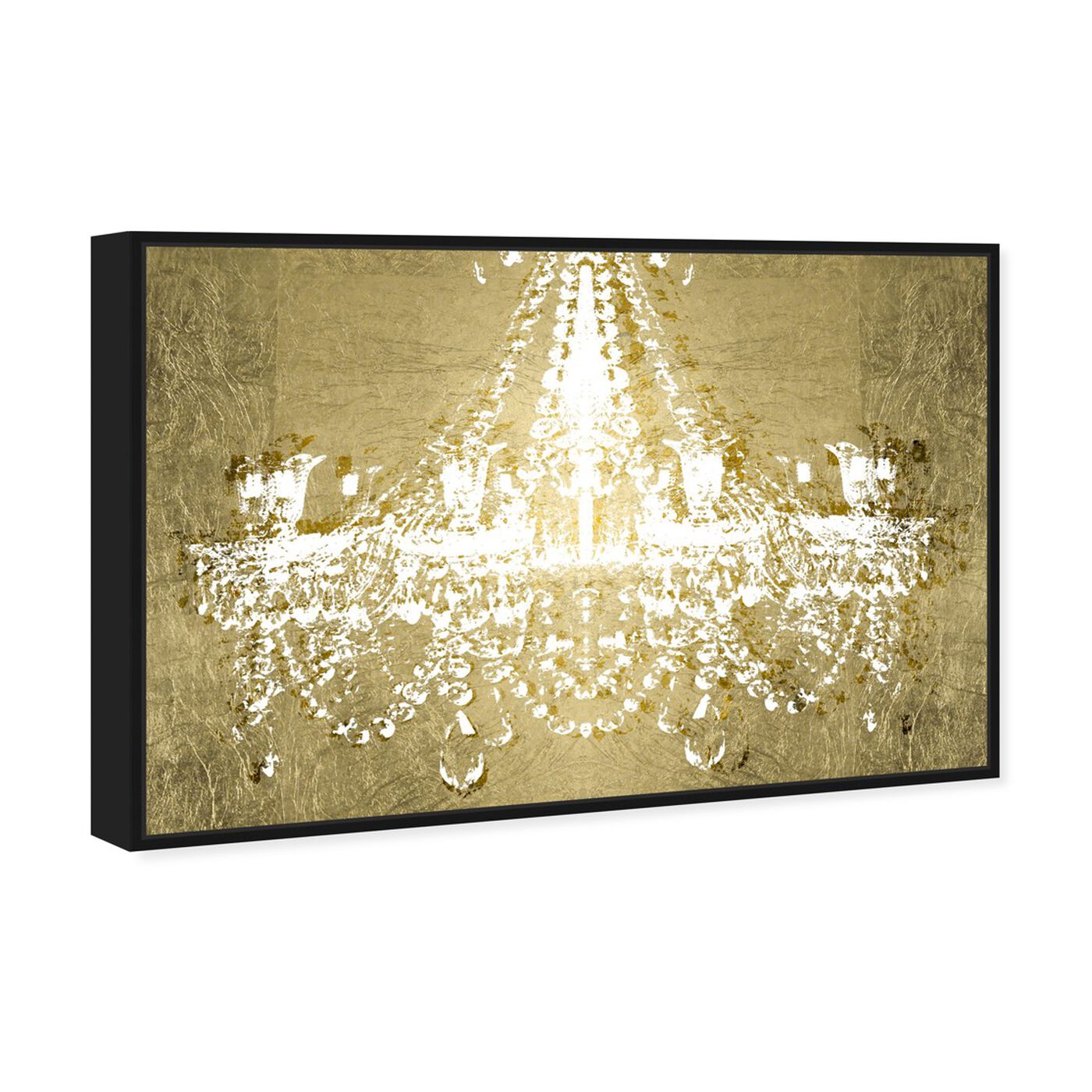 Angled view of Dramatic Entrance GOLD featuring fashion and glam and chandeliers art.