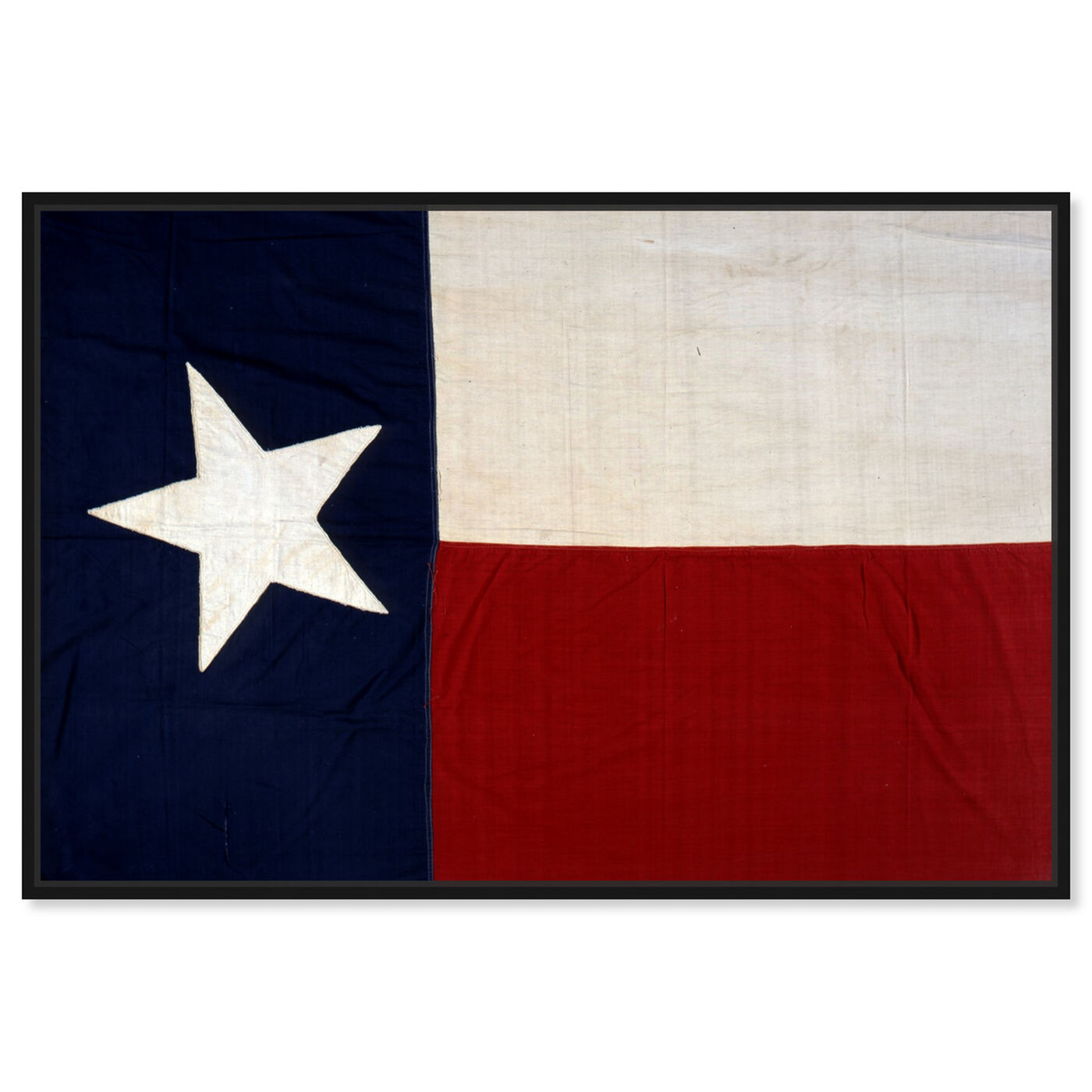 Front view of Lone Star Flag featuring maps and flags and us states flags art.