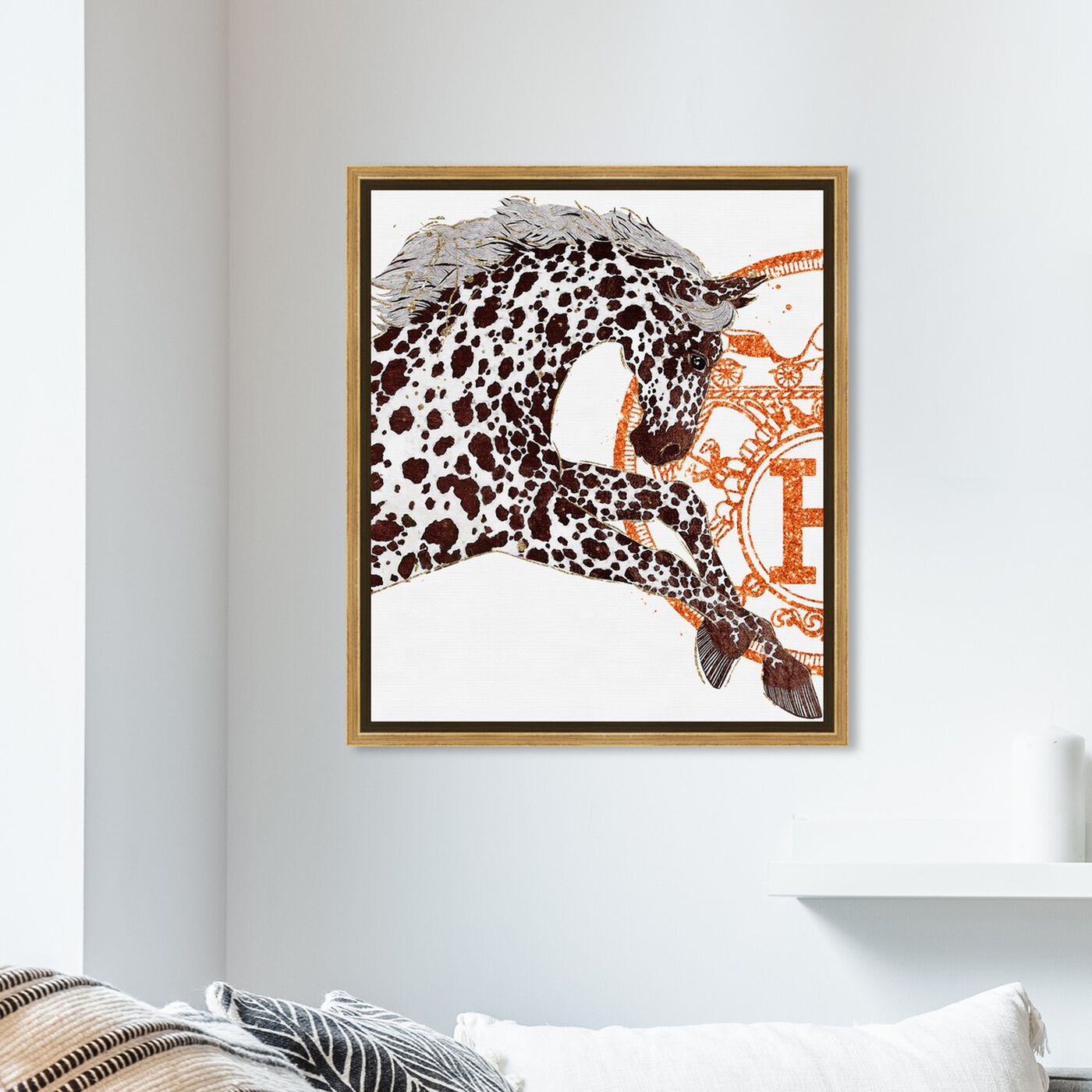 Hanging view of Appaloosa Cavalier I featuring fashion and glam and fashion art.