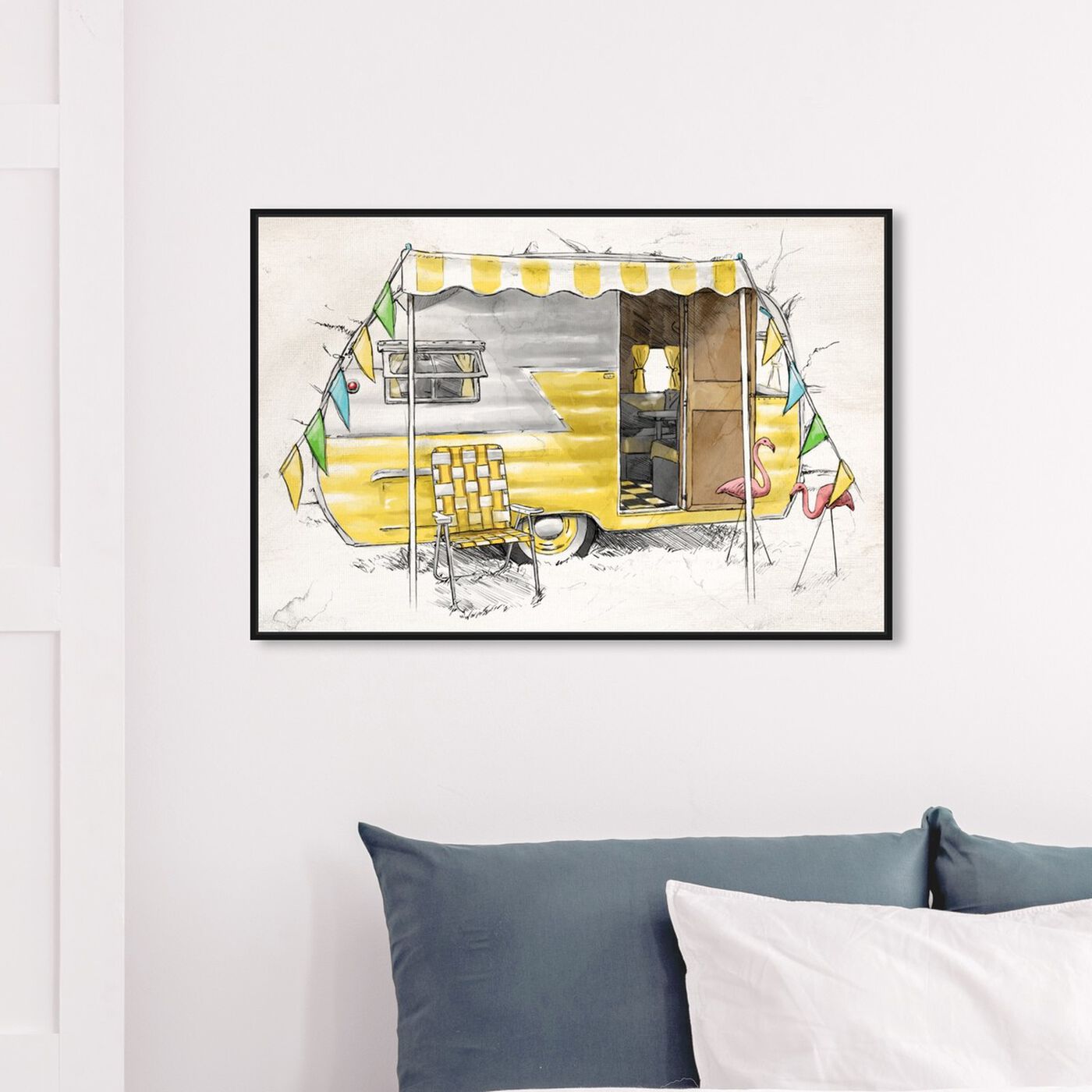 Hanging view of Yellow Camper featuring entertainment and hobbies and camping art.