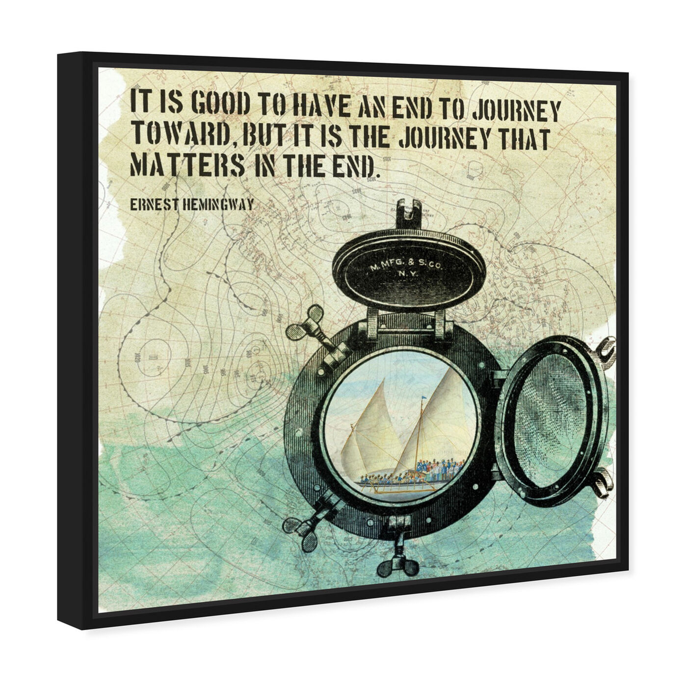 Angled view of The Journey featuring typography and quotes and inspirational quotes and sayings art.
