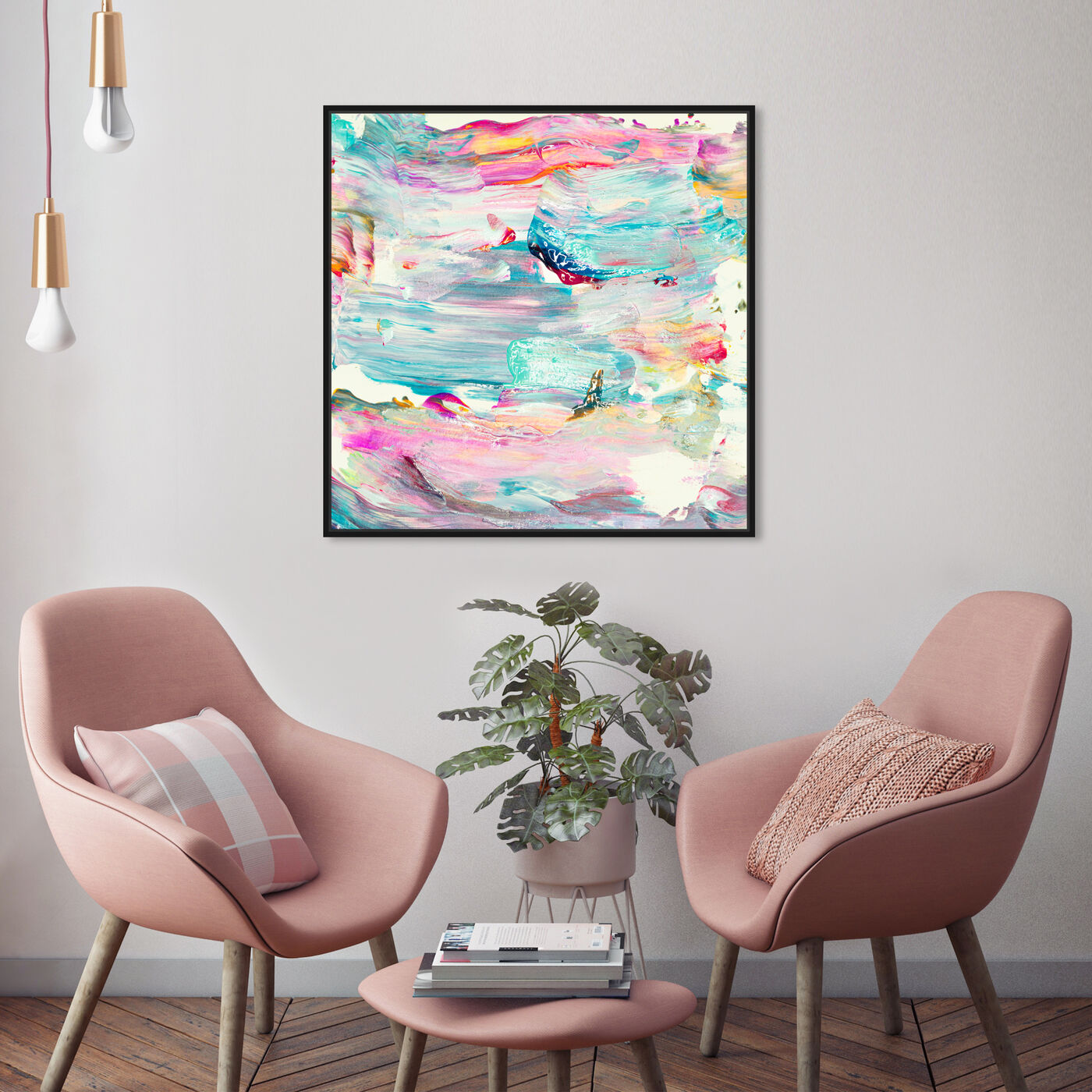 Hanging view of Focused Flow featuring abstract and textures art.