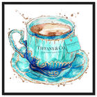 Front view of Aqua Tea Cup featuring fashion and glam and fashion lifestyle art. image number null