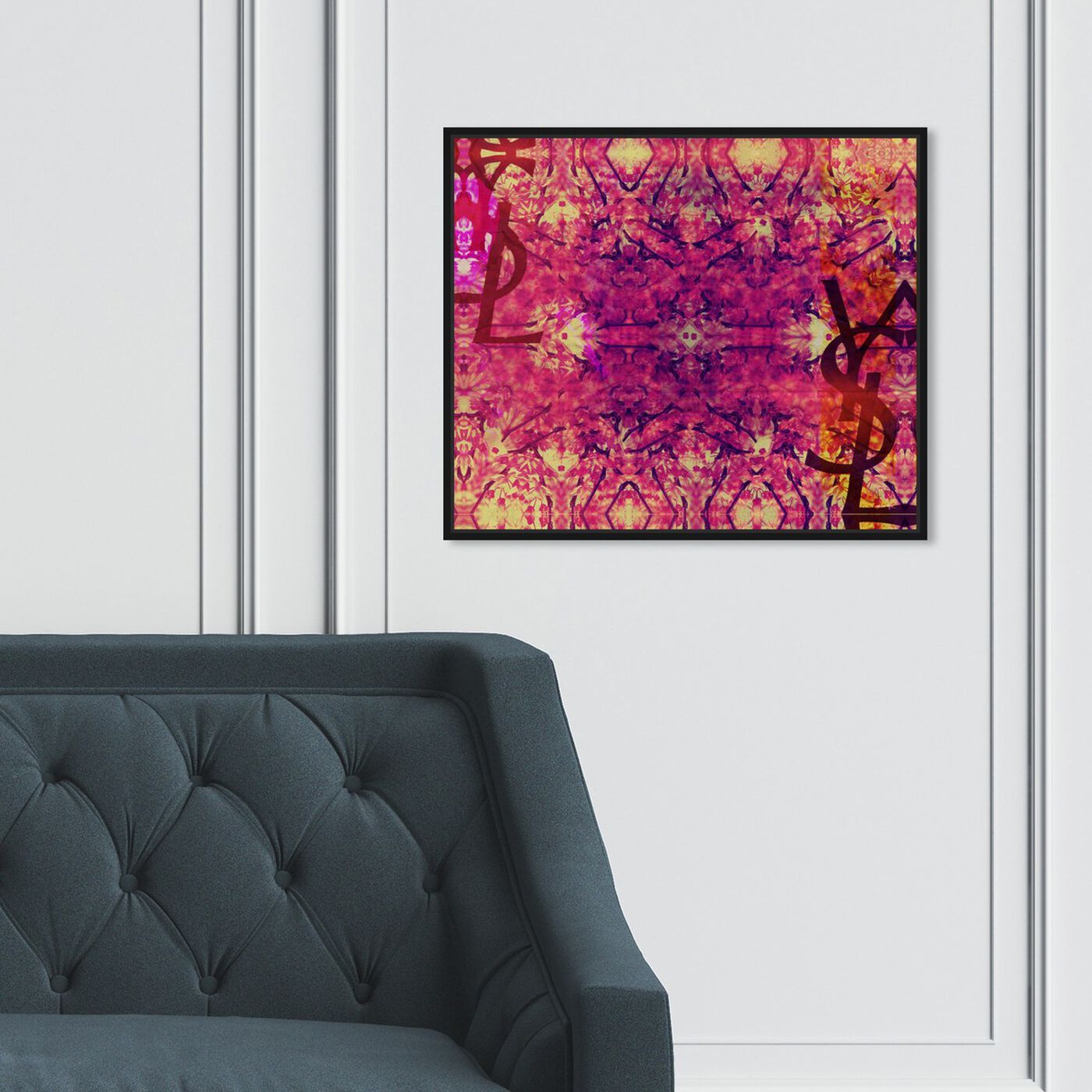 Hanging view of Jardin Majorelle Pink featuring abstract and patterns art.