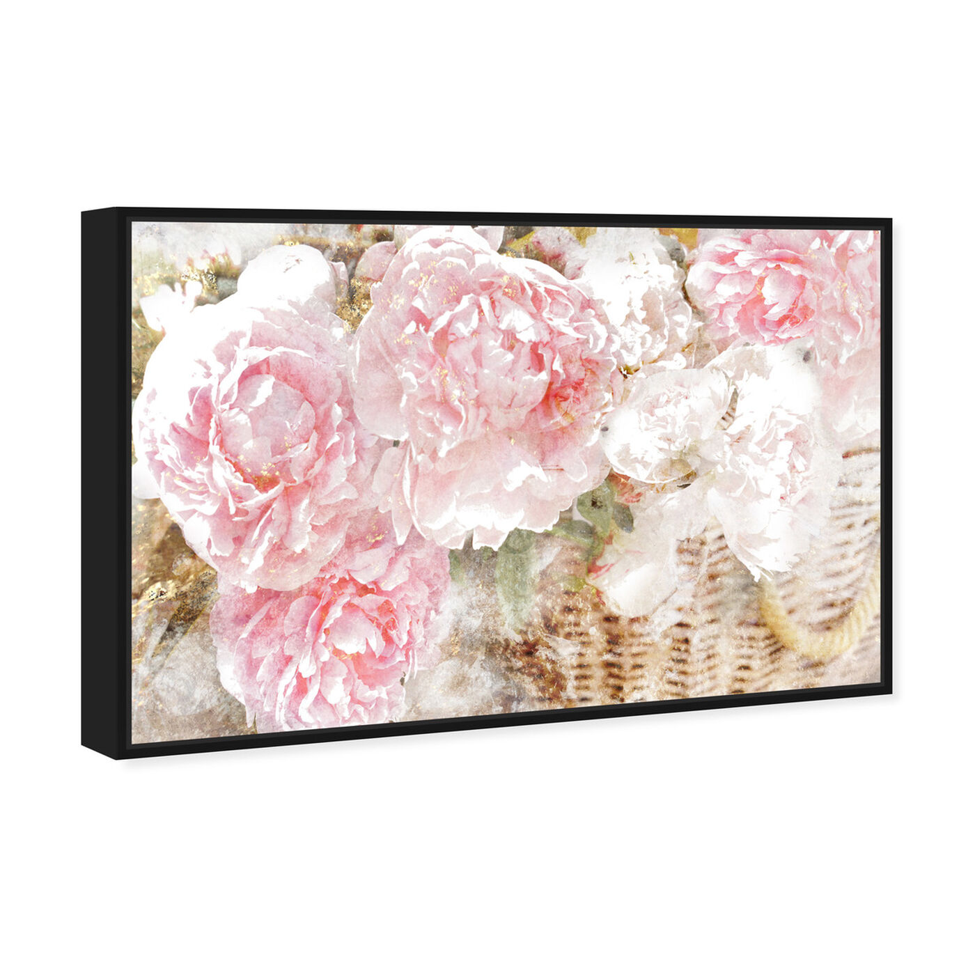 Angled view of Basket O' Roses featuring floral and botanical and florals art.