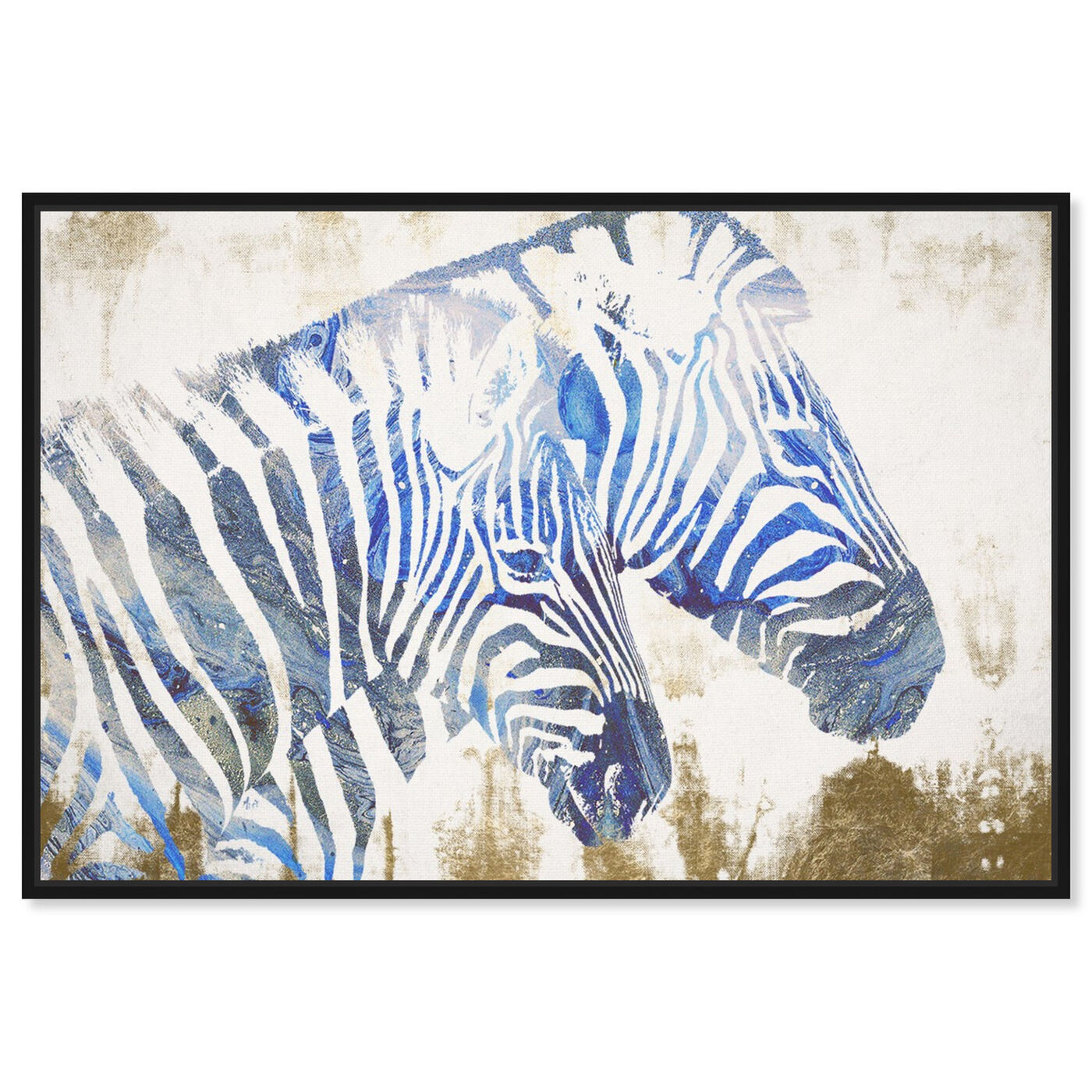 Front view of Indigo Stripes featuring animals and zoo and wild animals art.