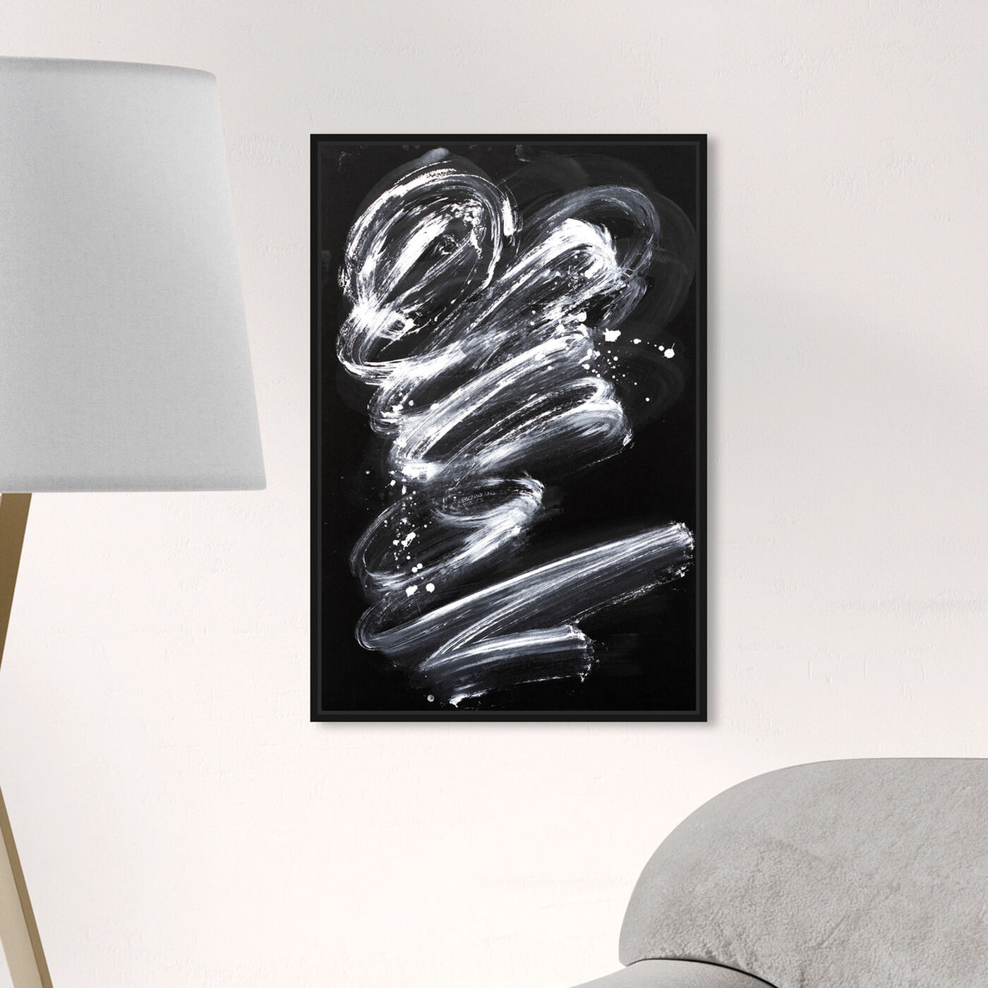Hanging view of Swirling Light featuring abstract and paint art.