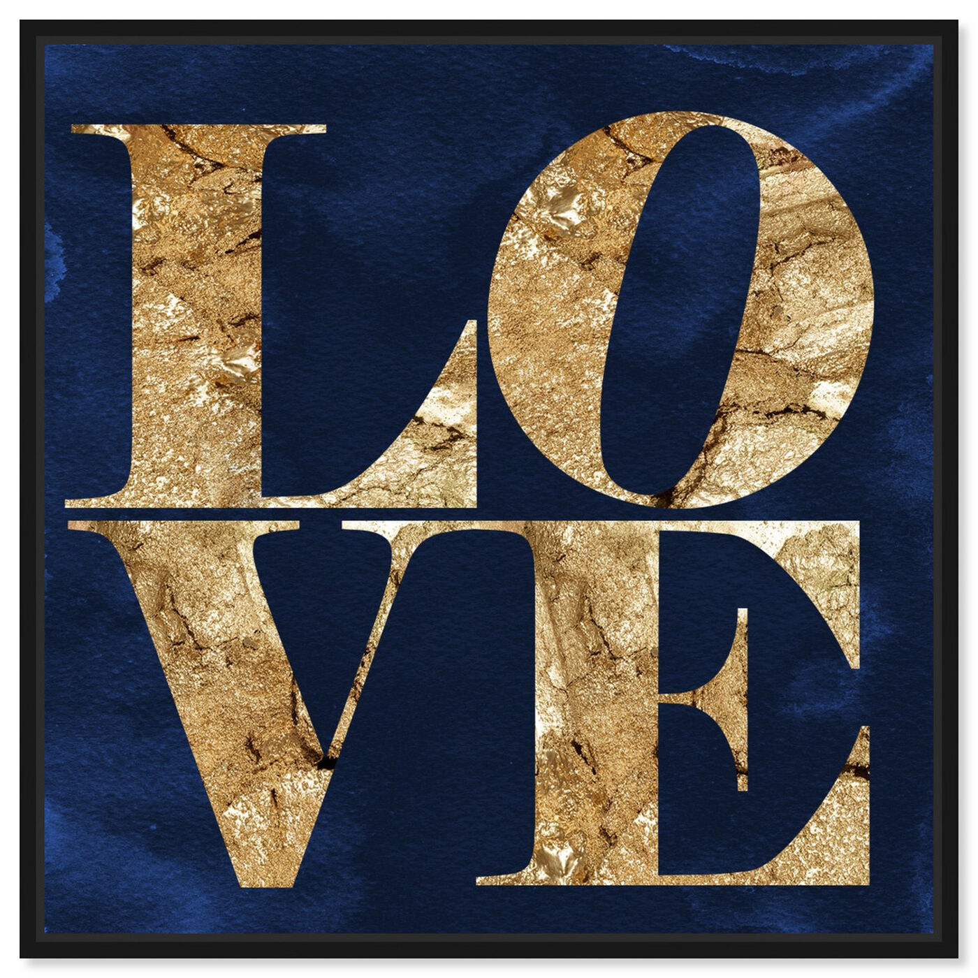 Front view of Solid Gold Navy featuring typography and quotes and love quotes and sayings art.