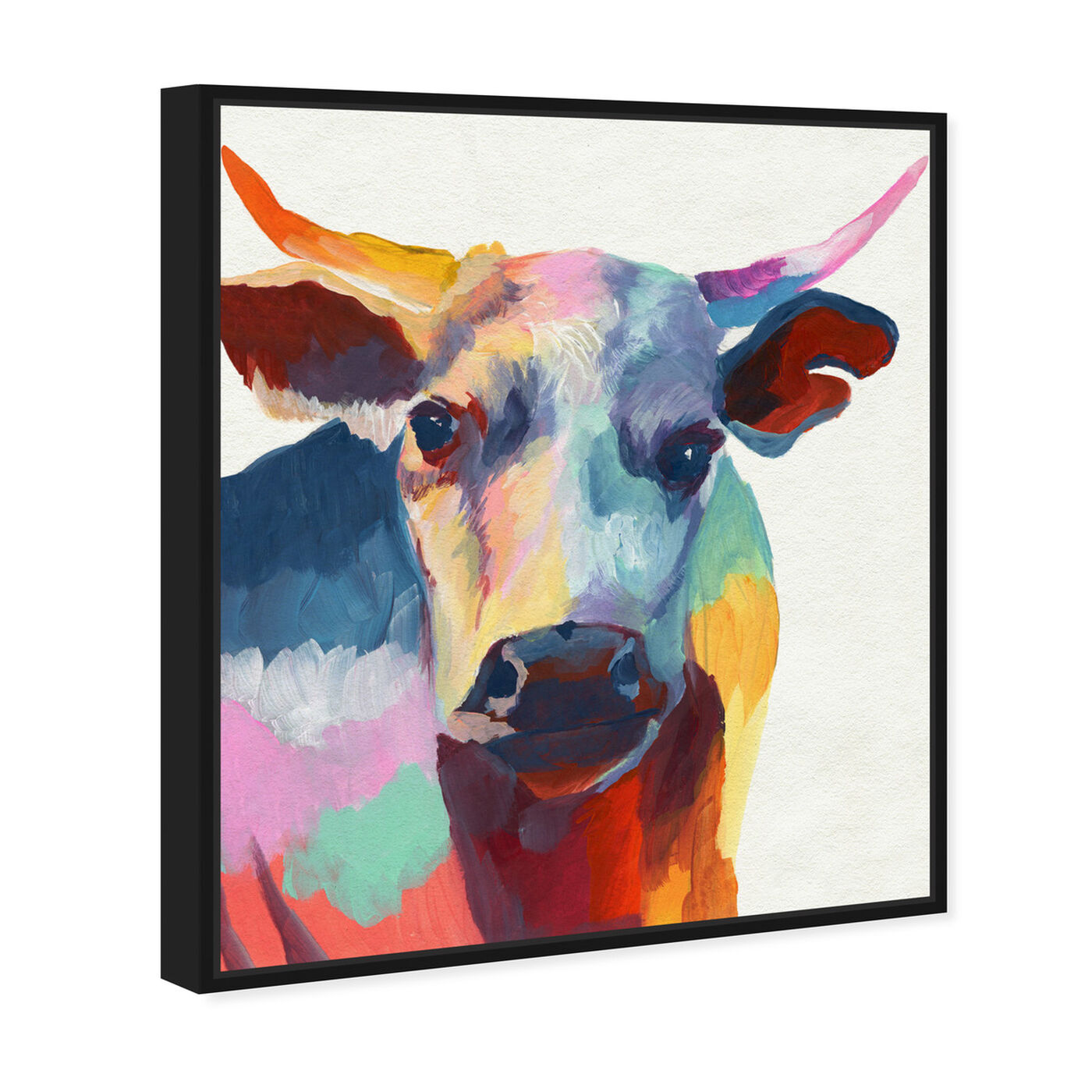 Angled view of Cow Wow featuring animals and farm animals art.