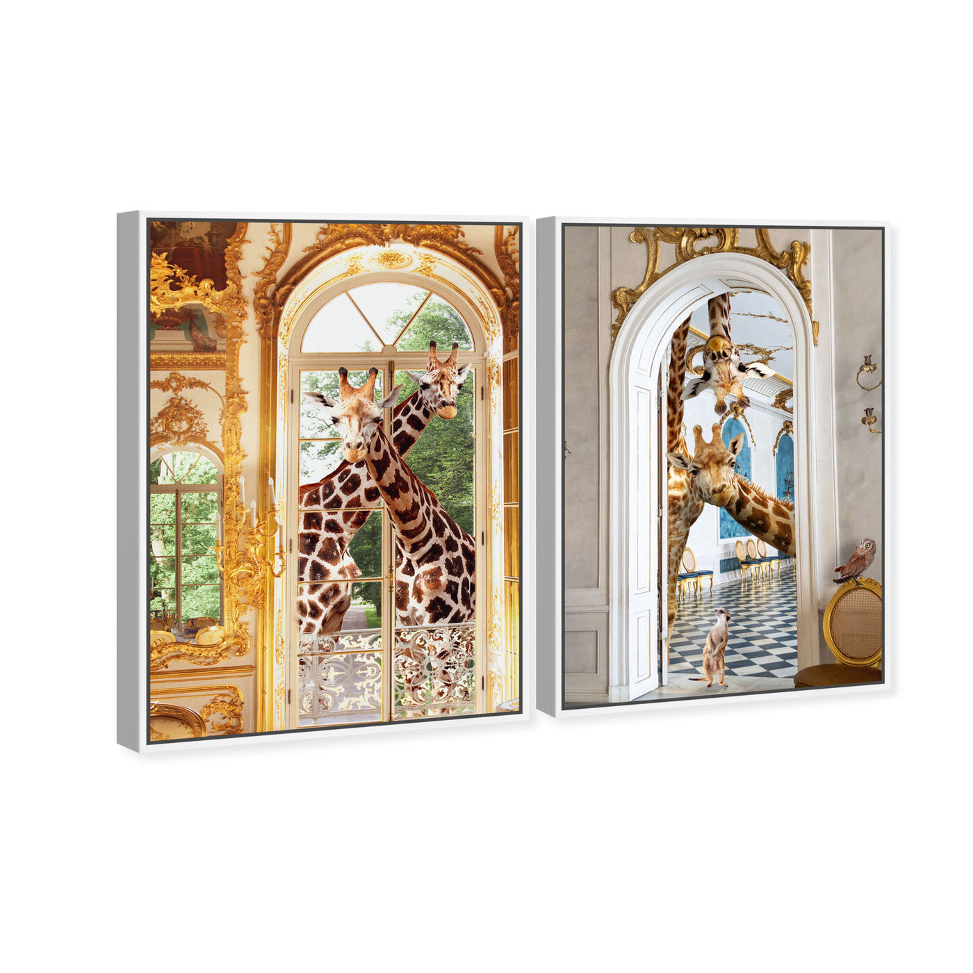 Angled view of Royal Giraffes Set featuring animals and zoo and wild animals art.