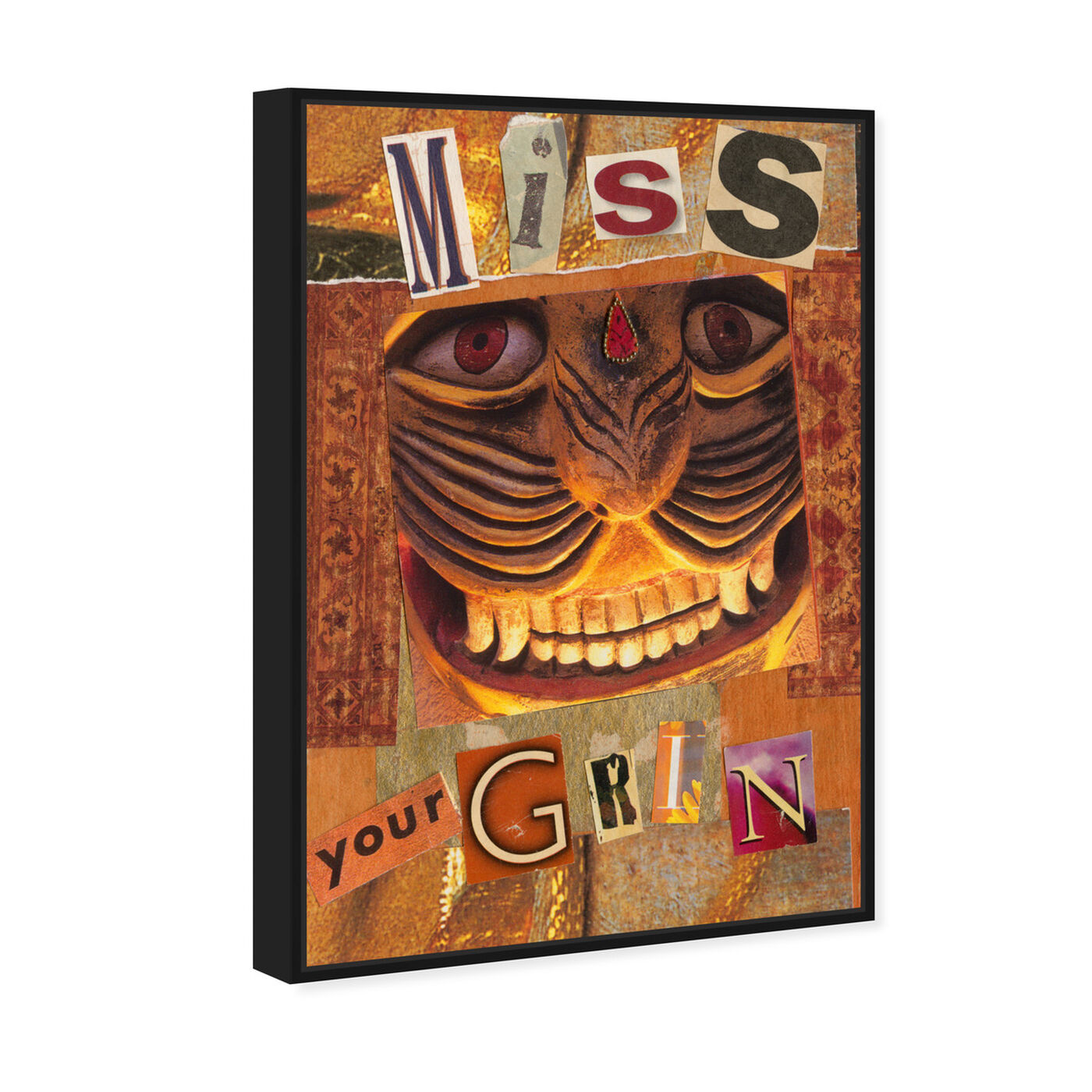 Angled view of Miss Your Grin by Anne Wadsworth featuring symbols and objects and symbols art.