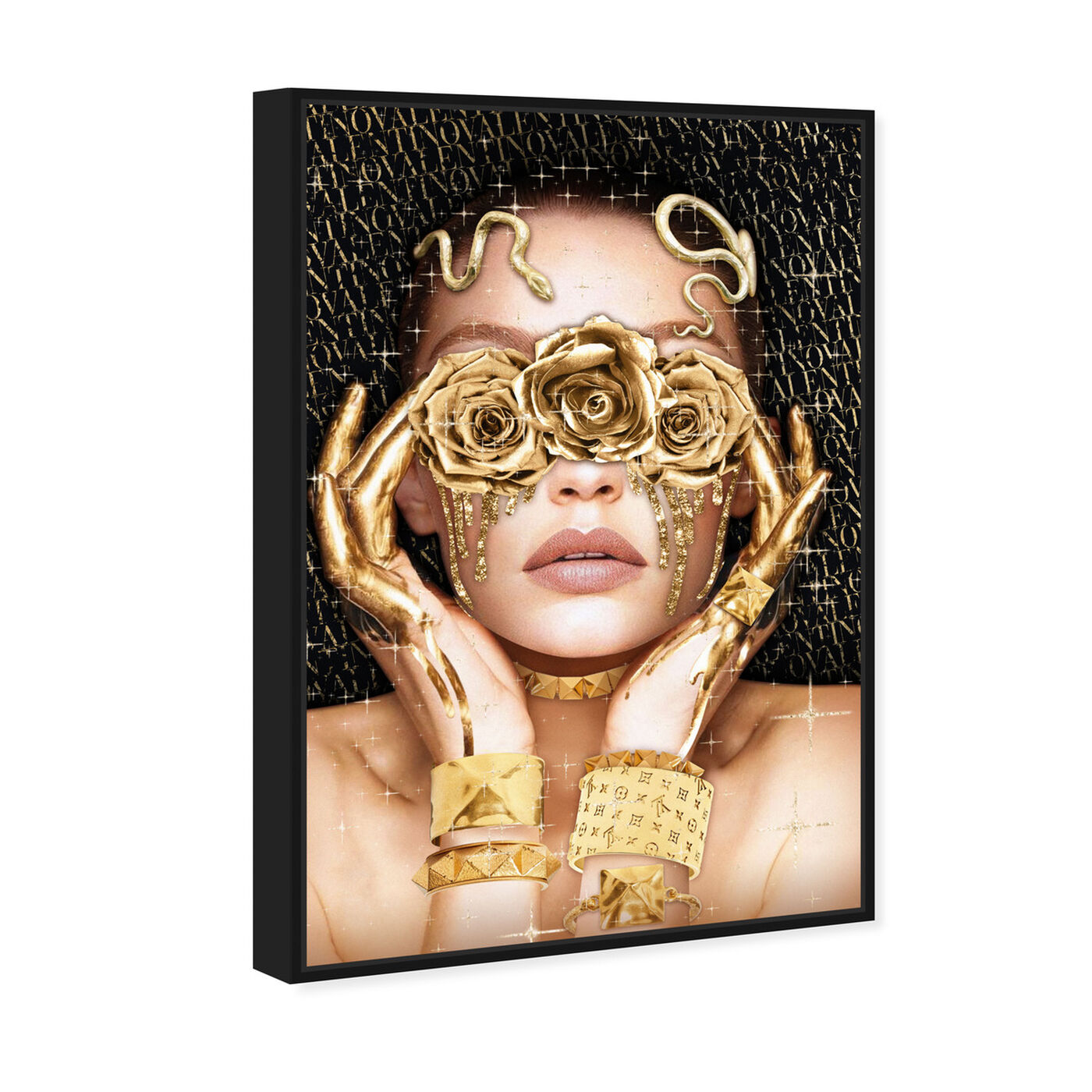 Angled view of Golden Romantic featuring fashion and glam and portraits art.
