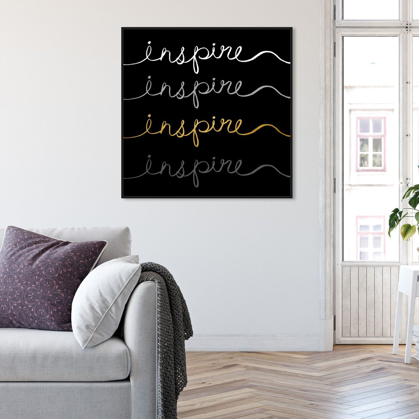 Hanging view of Inspire Script featuring typography and quotes and inspirational quotes and sayings art.