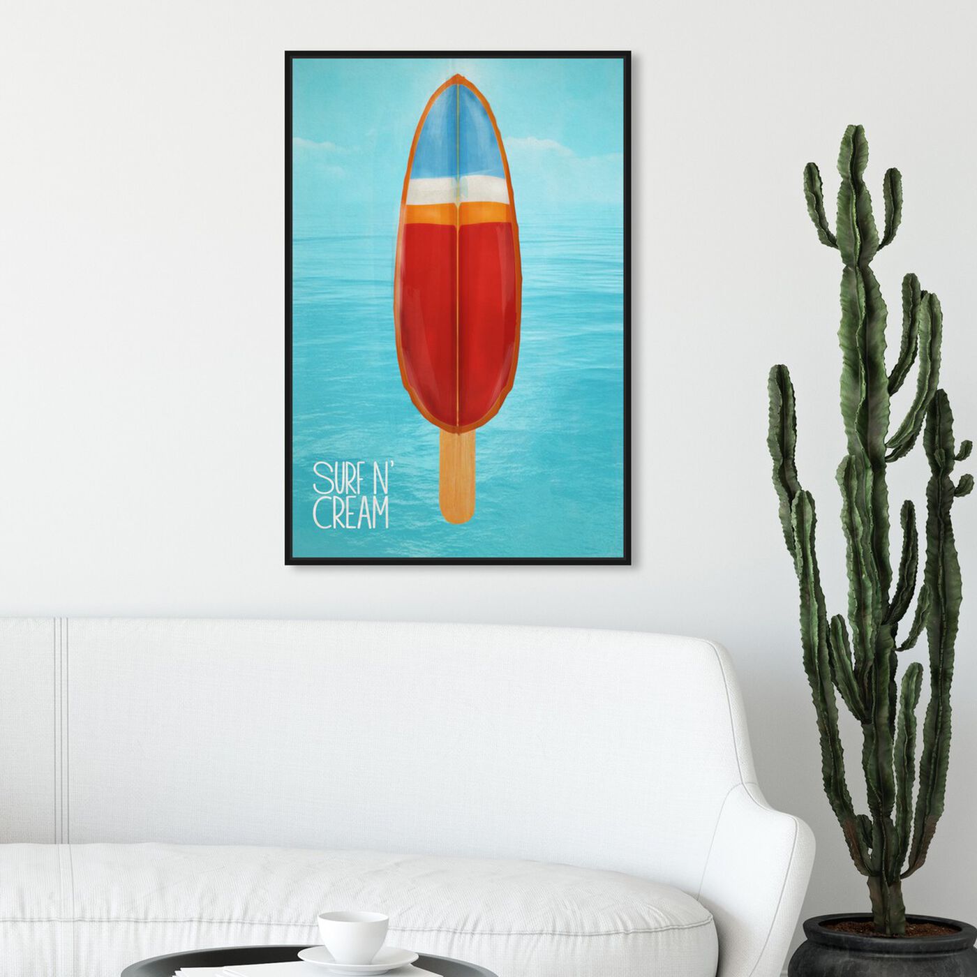Hanging view of Surf N' Cream featuring nautical and coastal and nautical sports art.