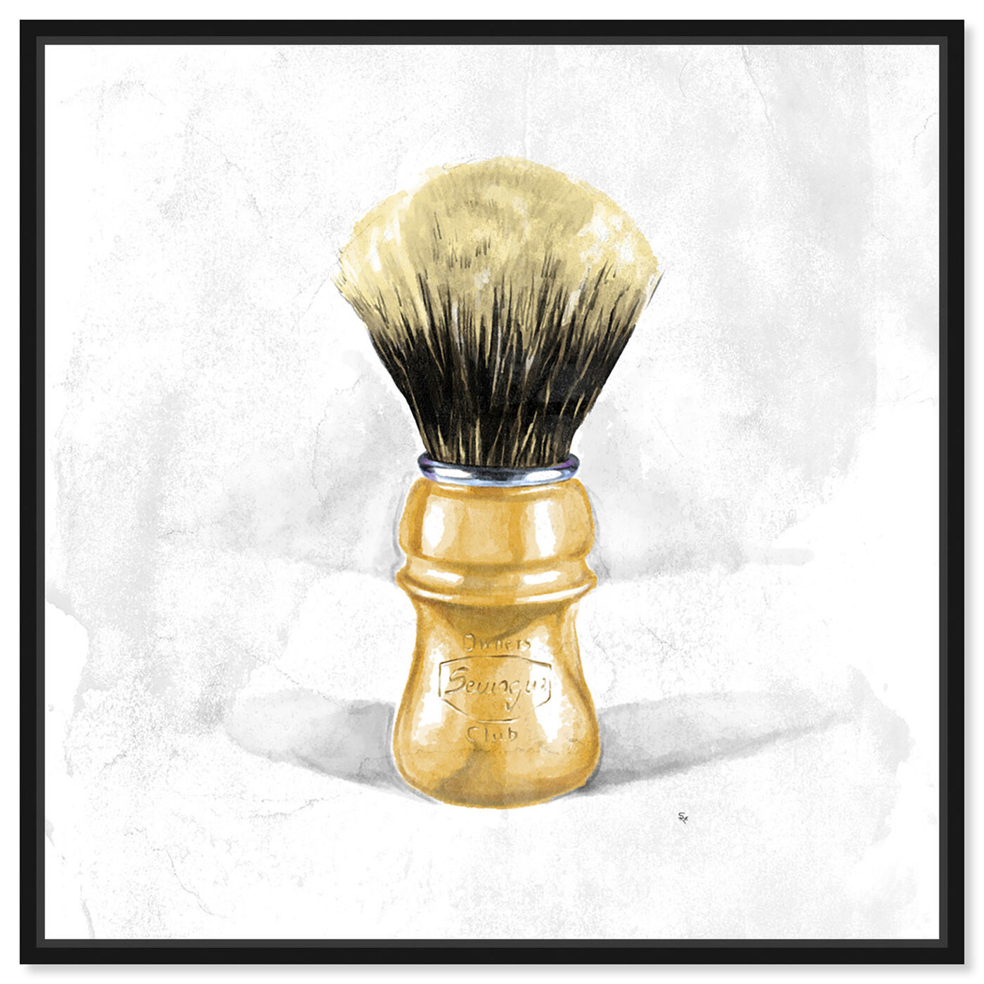 Front view of Shave Brush featuring bath and laundry and barber art.