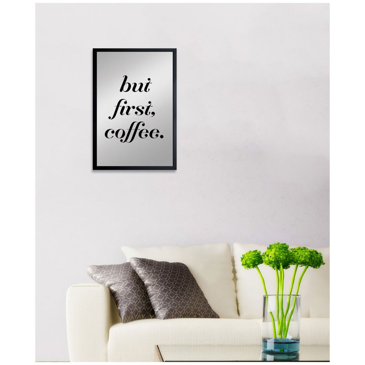 Hanging view of Coffee First II featuring typography and quotes and funny quotes and sayings art.